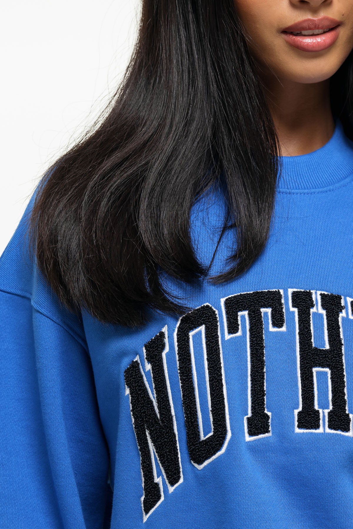 Oversized Varsity Boucle Blue Sweatshirt (Final Sale) - Image 3