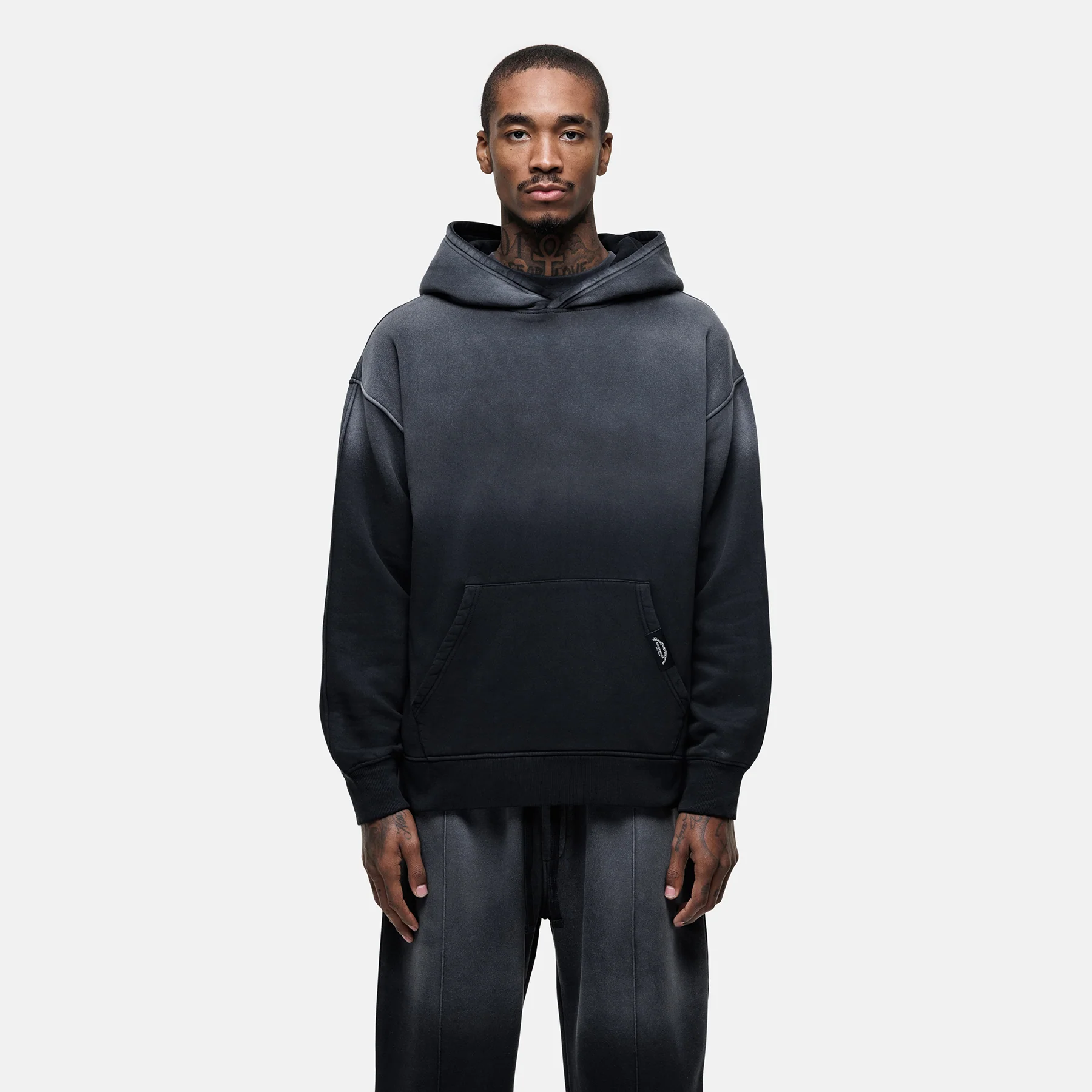 Nebraska Faded Black Hoodie