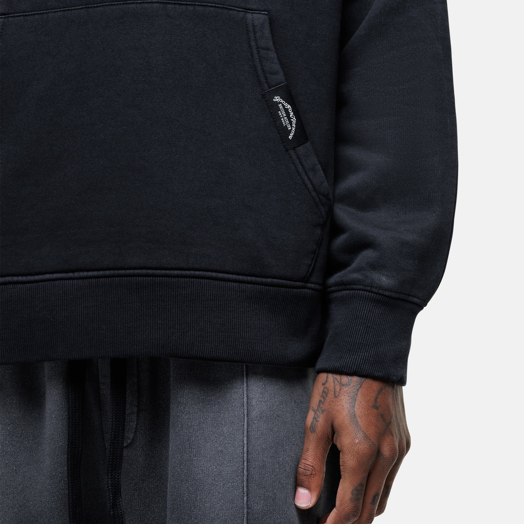 Nebraska Faded Black Hoodie - Image 2