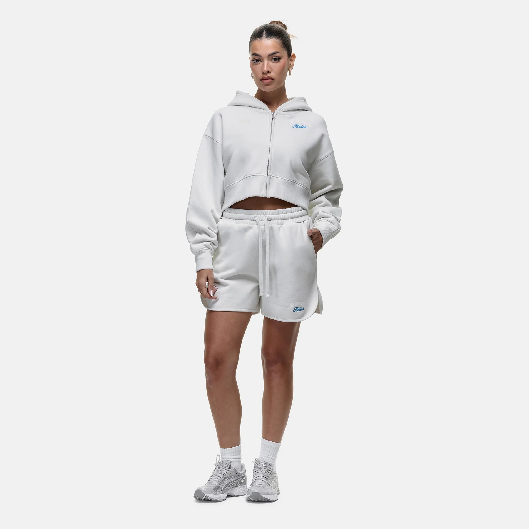 Antiquity Off White Crop Zip Hoodie - Image 3
