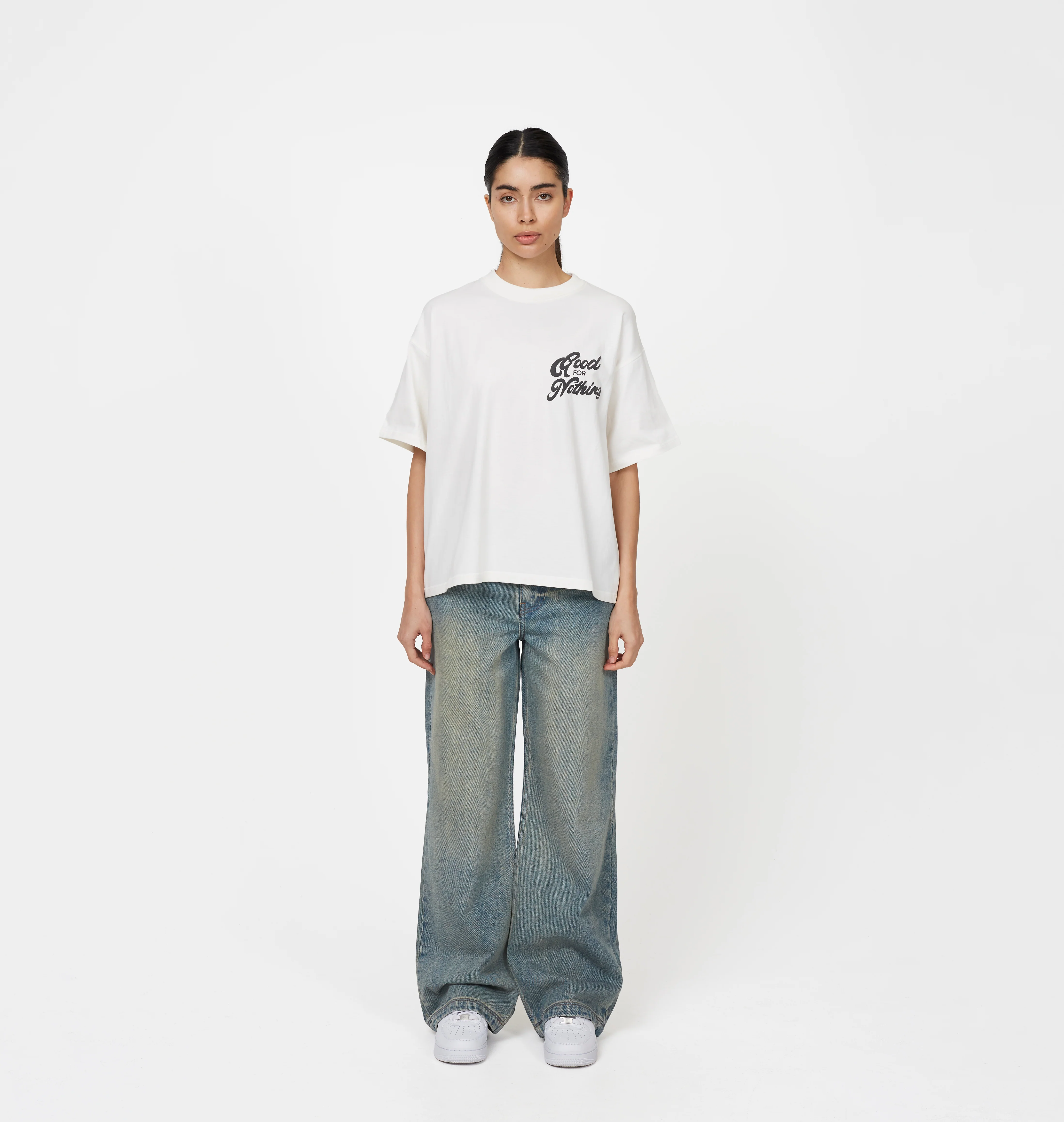Heavy Washed Faded Blue Denim Jeans - Image 5
