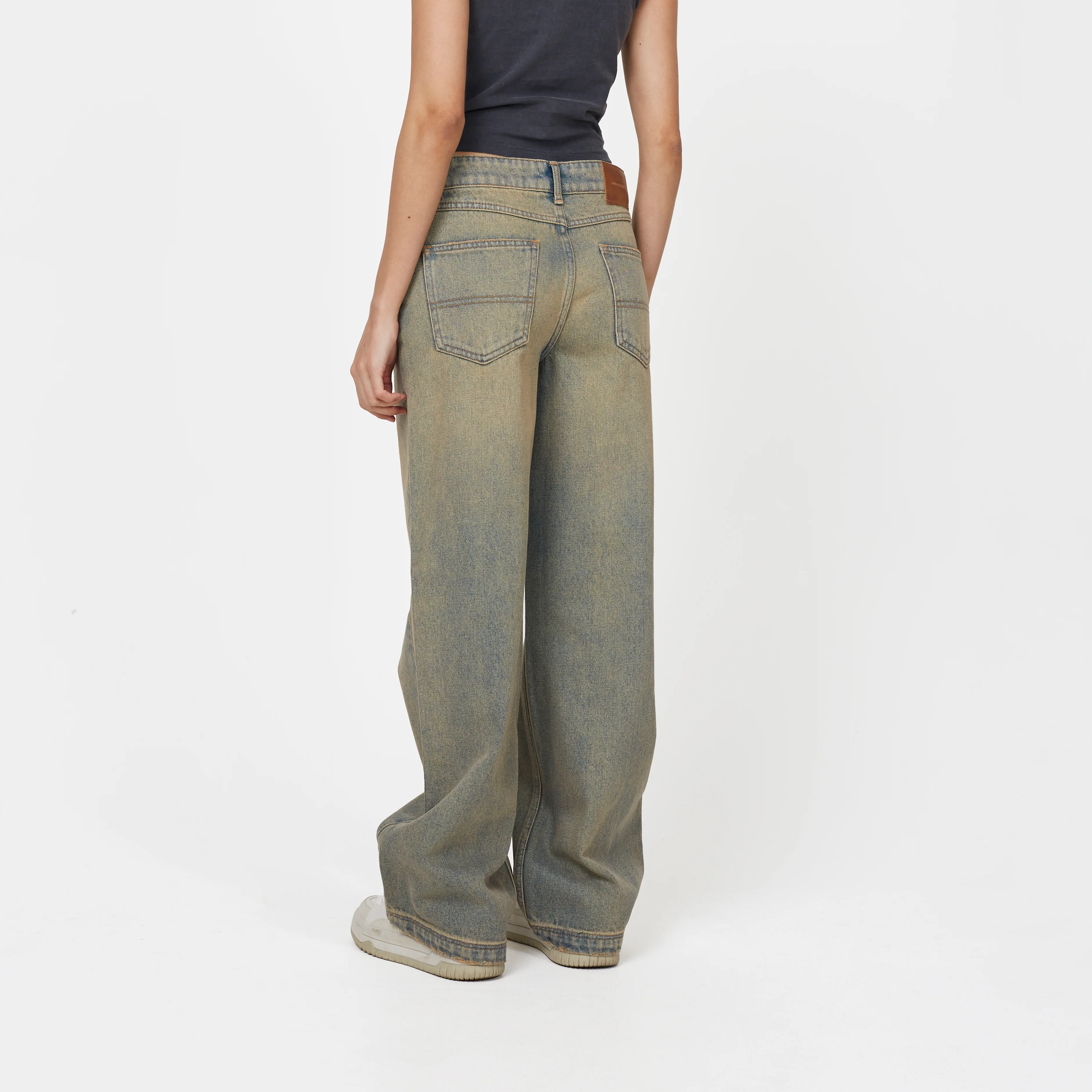 Heavy Washed Sand Blue Denim Jeans - Image 3