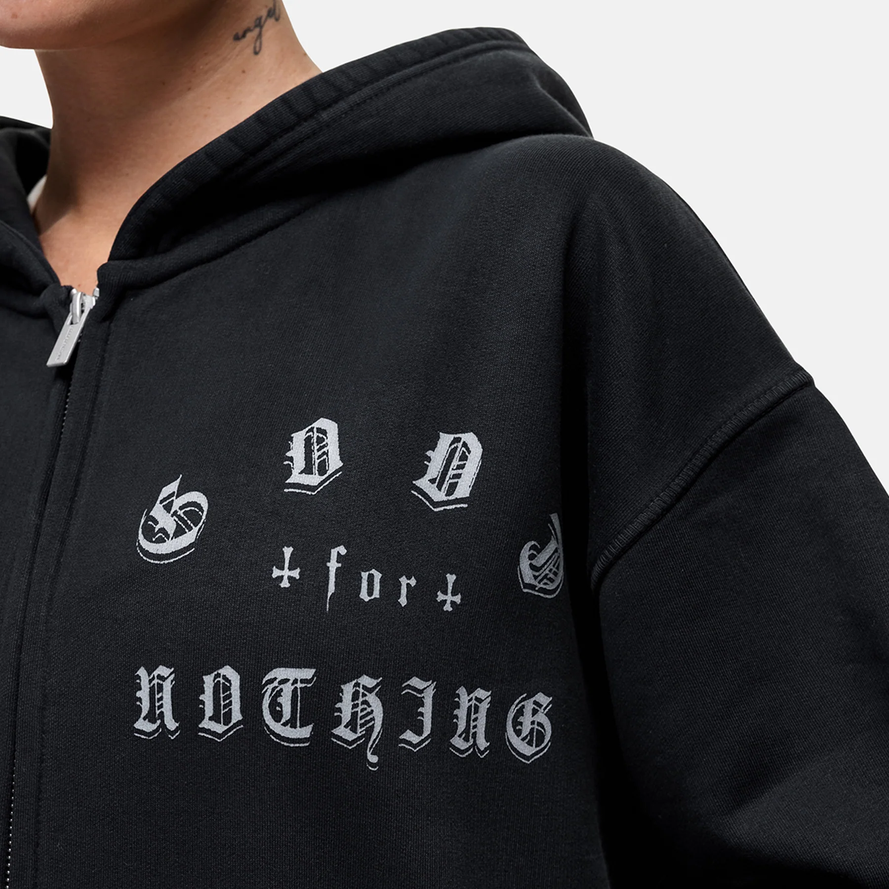 Sprayed Cali Black Zip Hoodie - Image 2