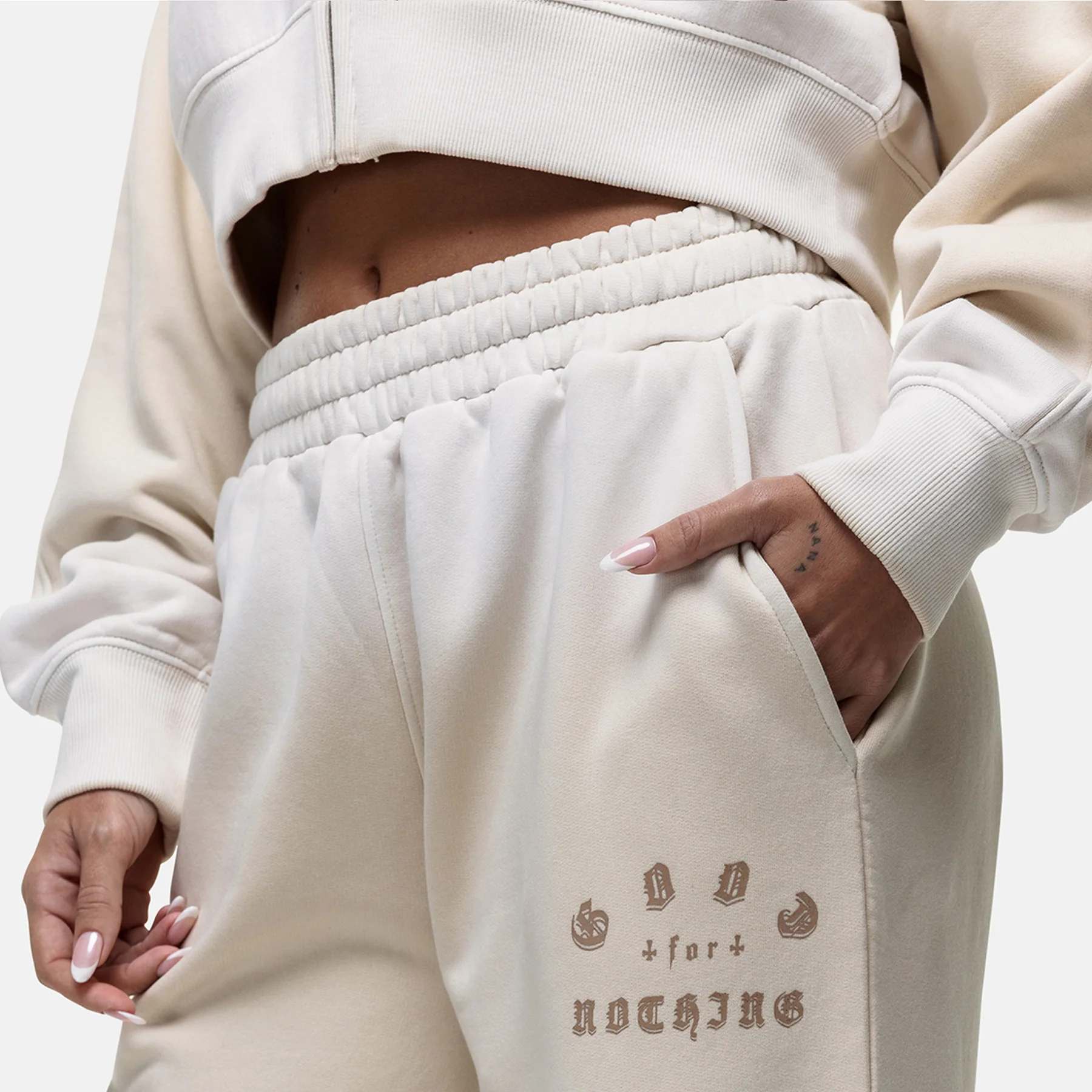 Sprayed Cali Cream Baggy Jogger - Image 2