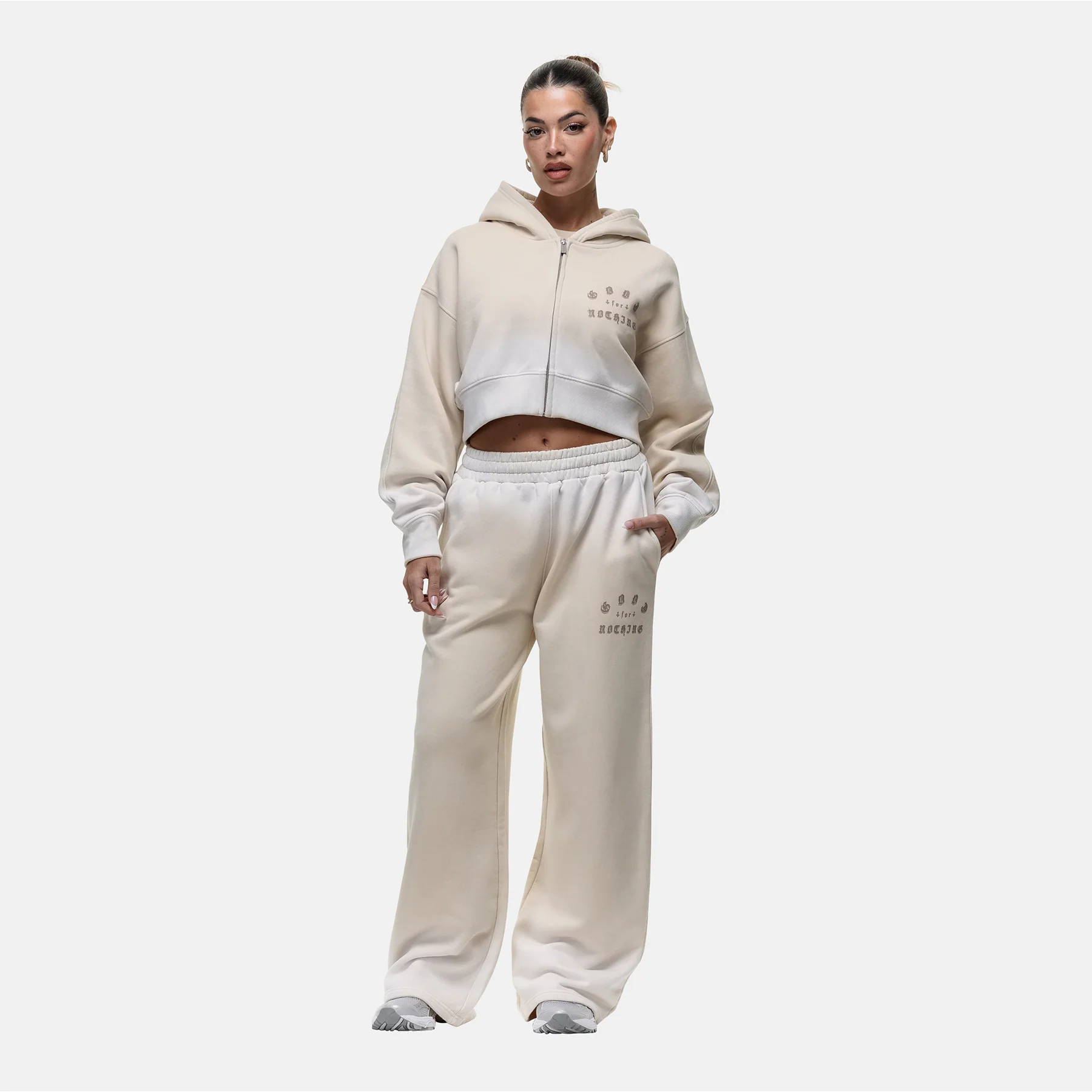 Sprayed Cali Cream Baggy Jogger - Image 4
