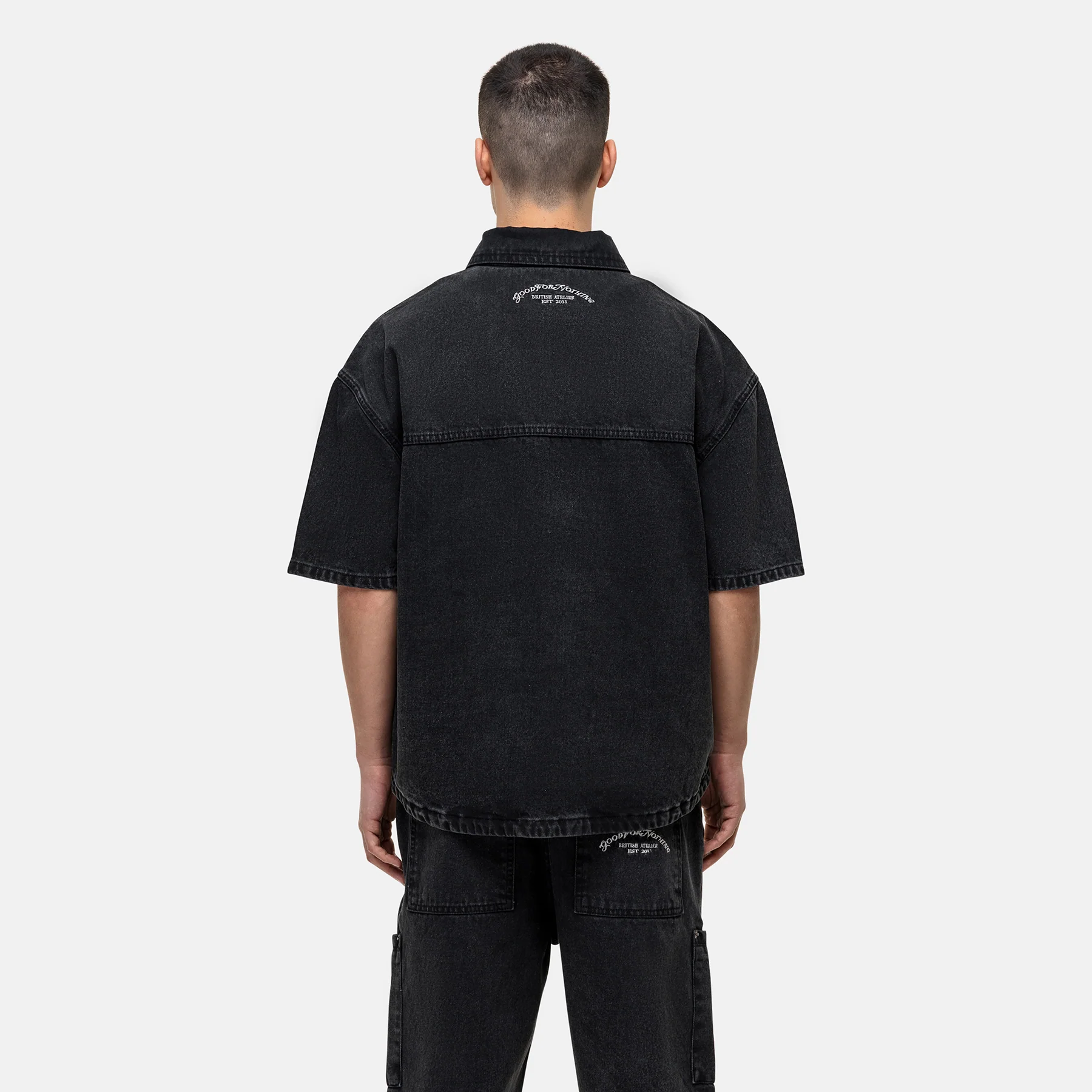 Washed Black Denim Overshirt - Image 2