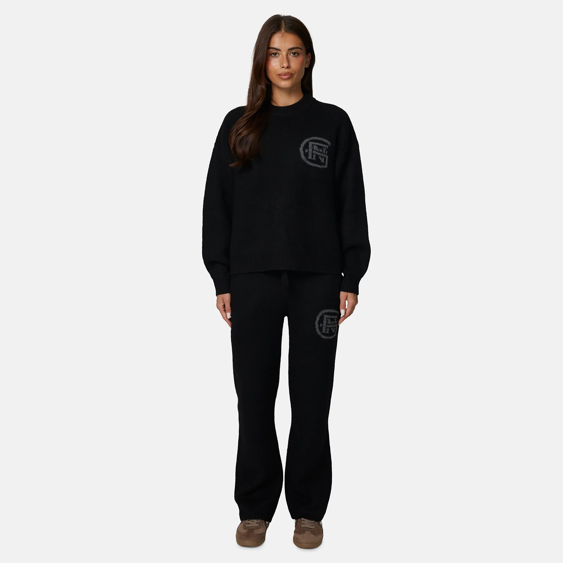 Monogram Fluffy Knit Black Jumper - Image 3
