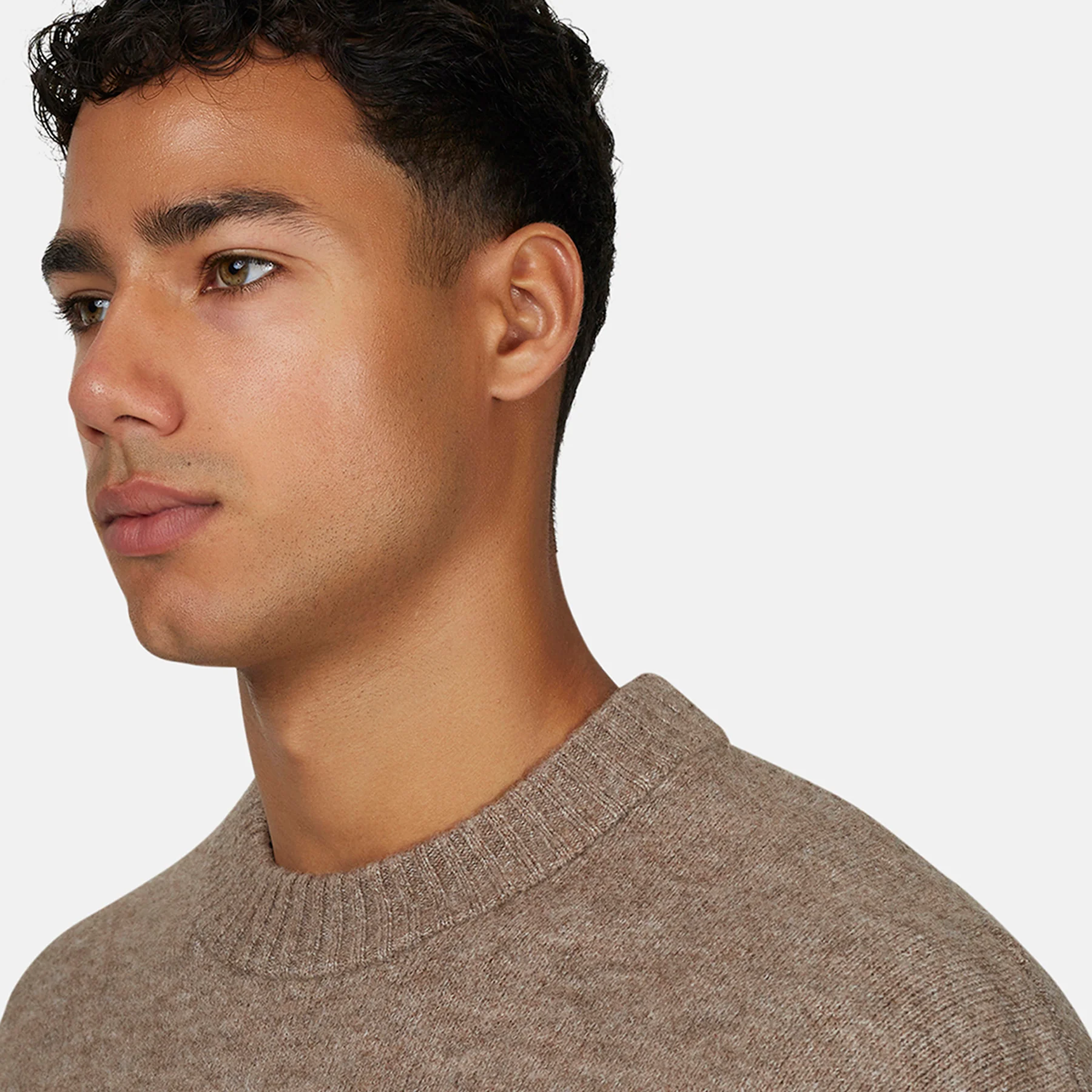 Monogram Fluffy Knit Taupe Jumper - Image 4