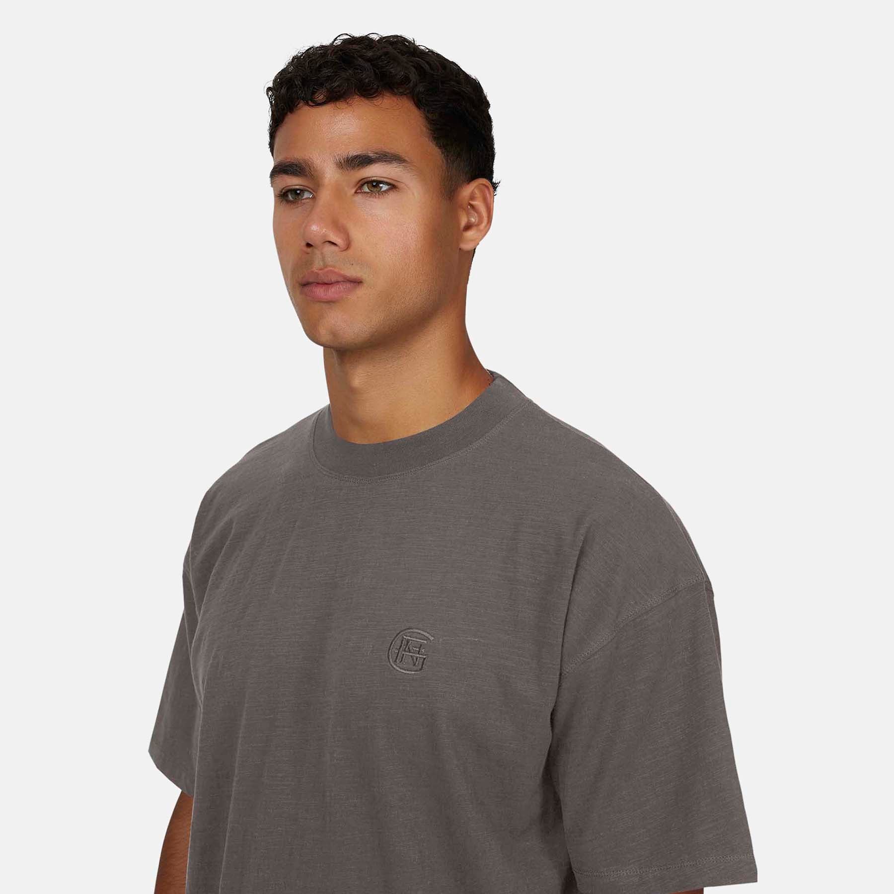 Monogram Slub Grey T-Shirt - Image 4