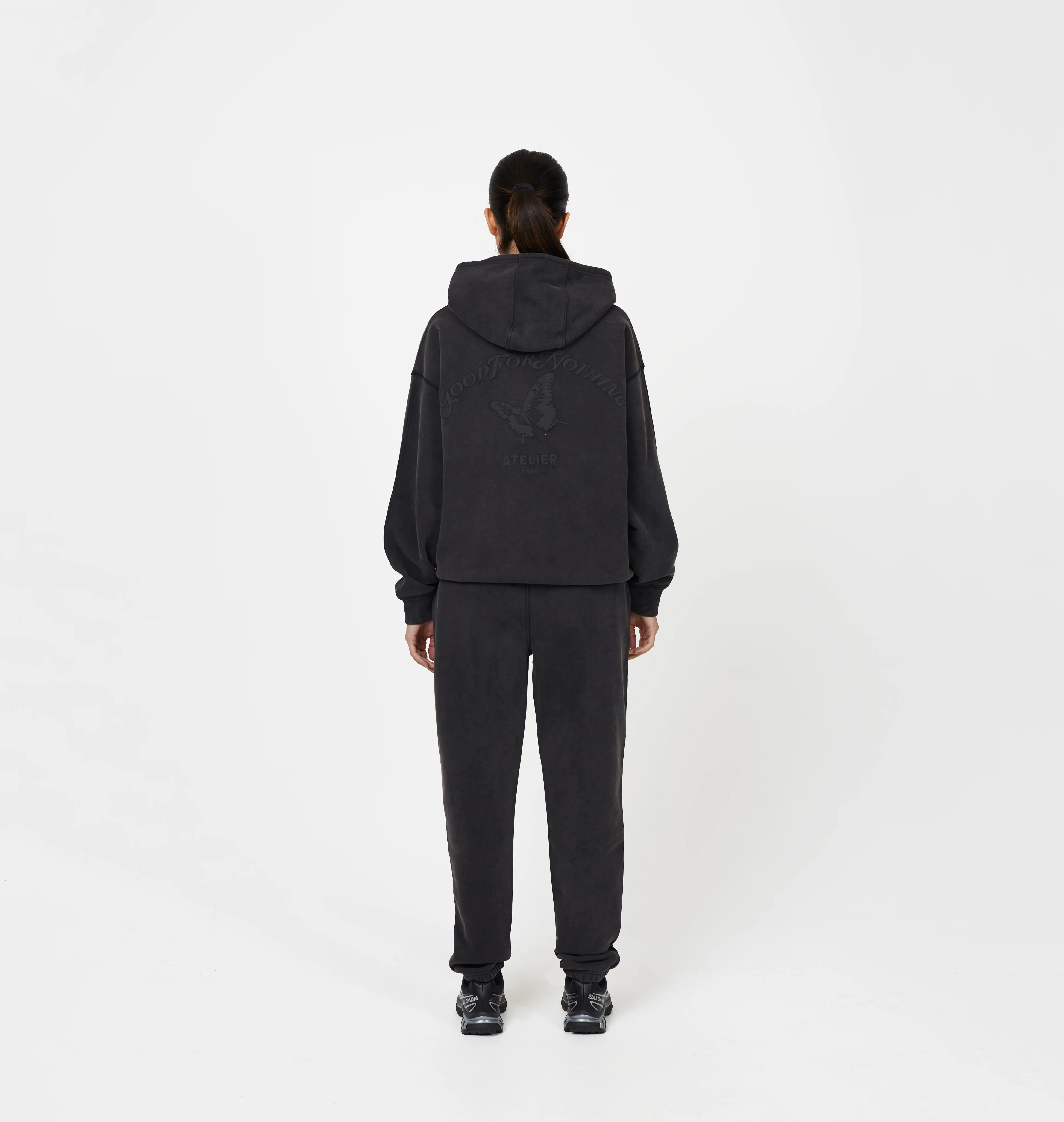 Float Butterfly Washed Black Hoodie - Image 5