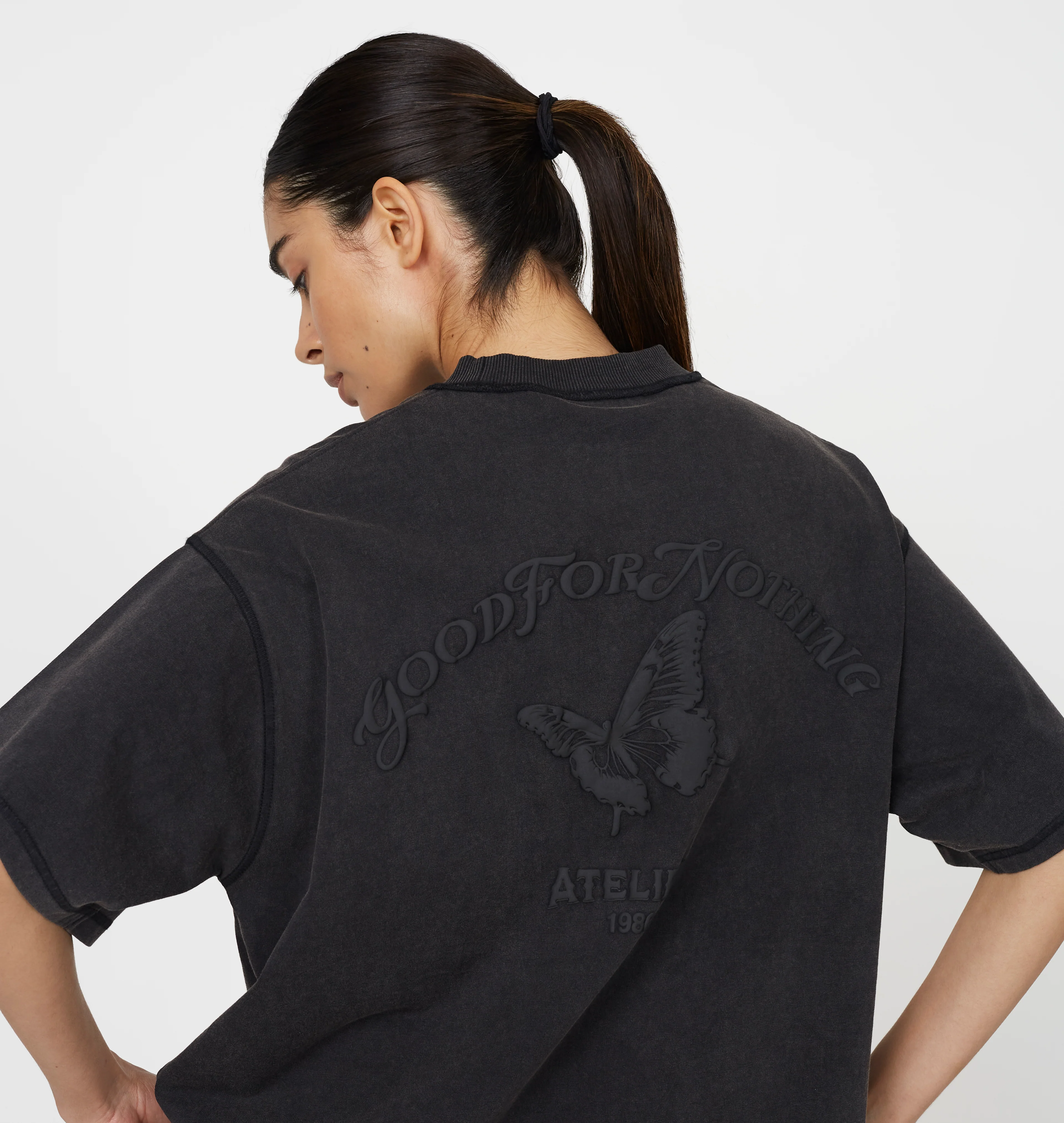 Float Butterfly Washed Black T-shirt - Image 4