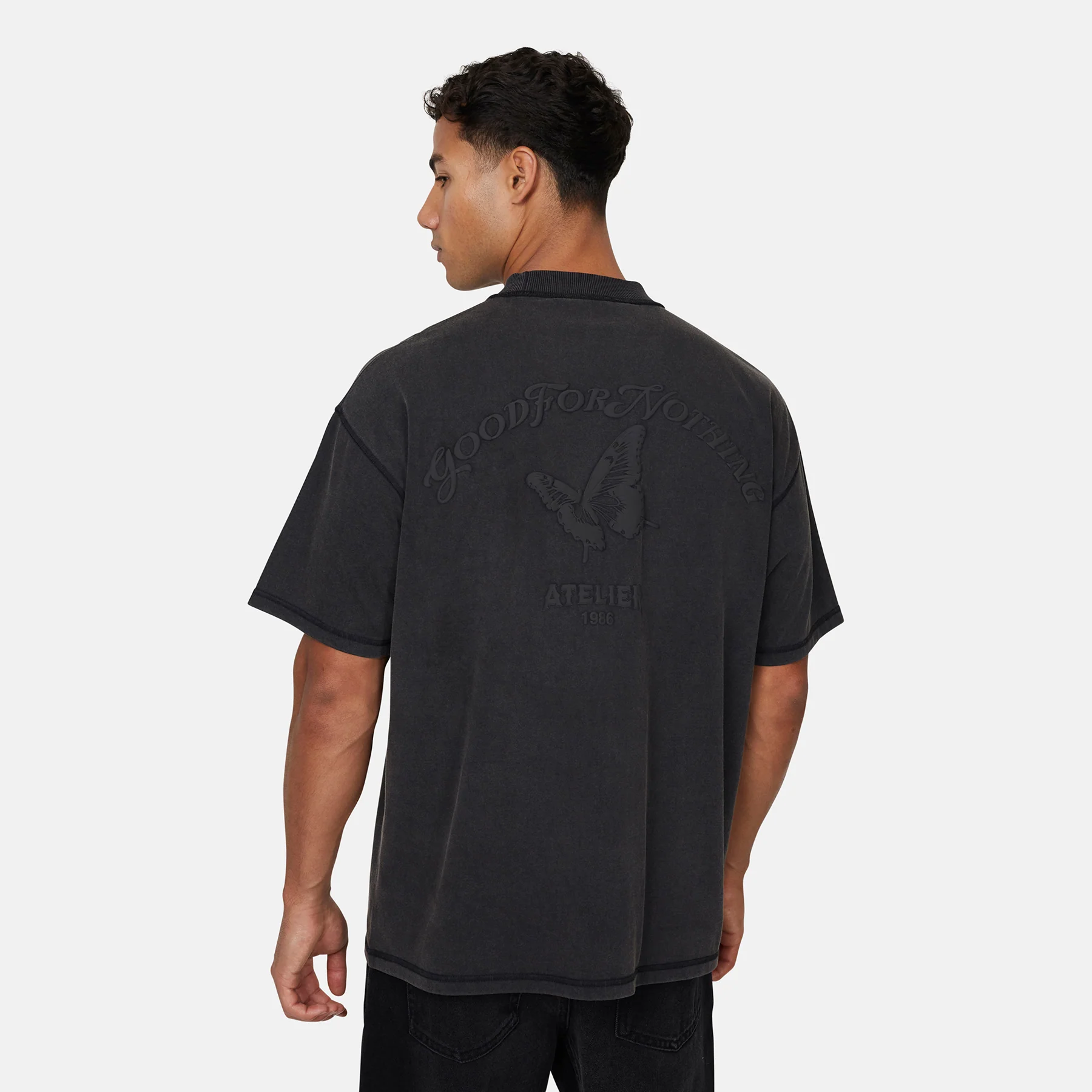 Float Butterfly Washed Black T-shirt - Image 4