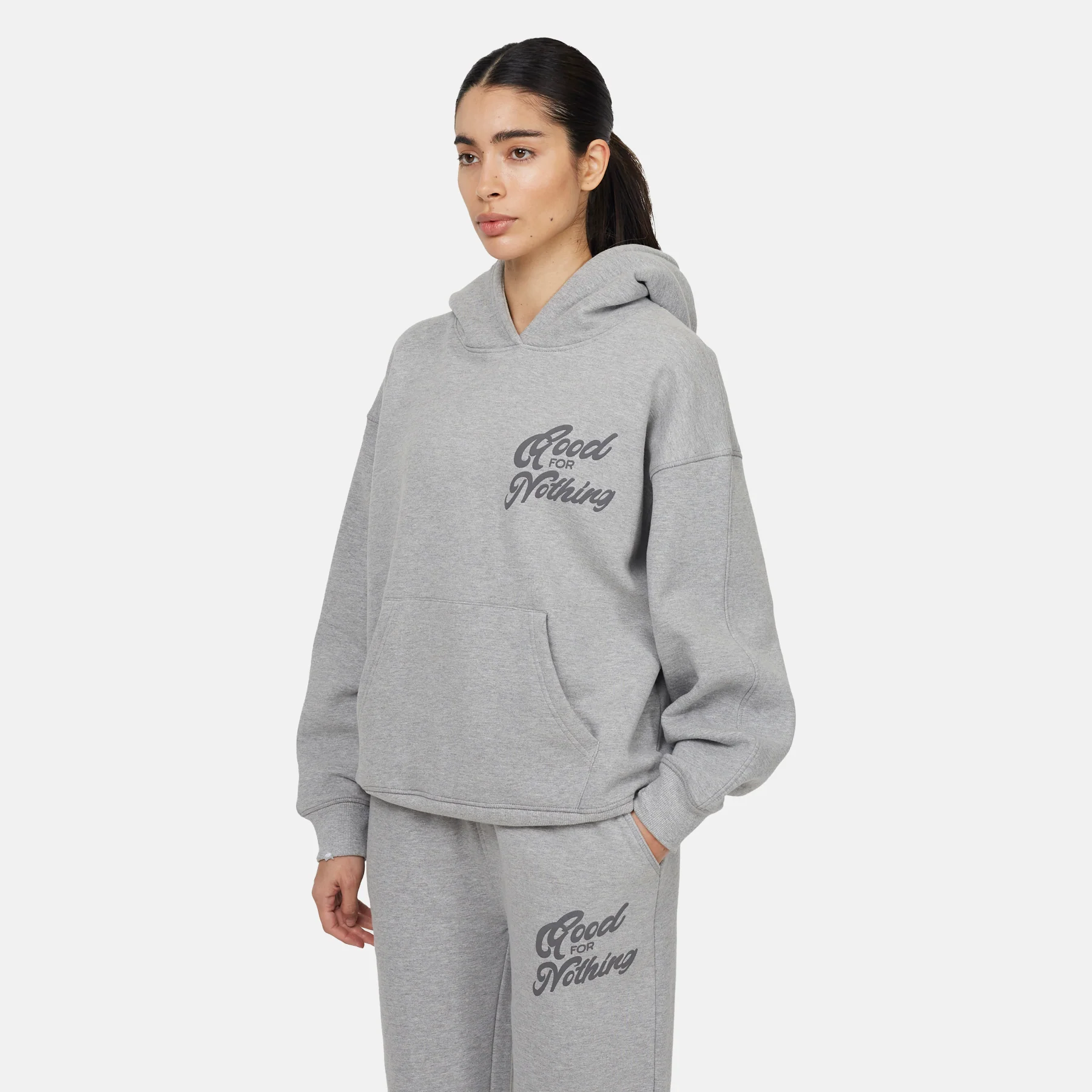 Authentic Grey Marl Hoodie - Image 2