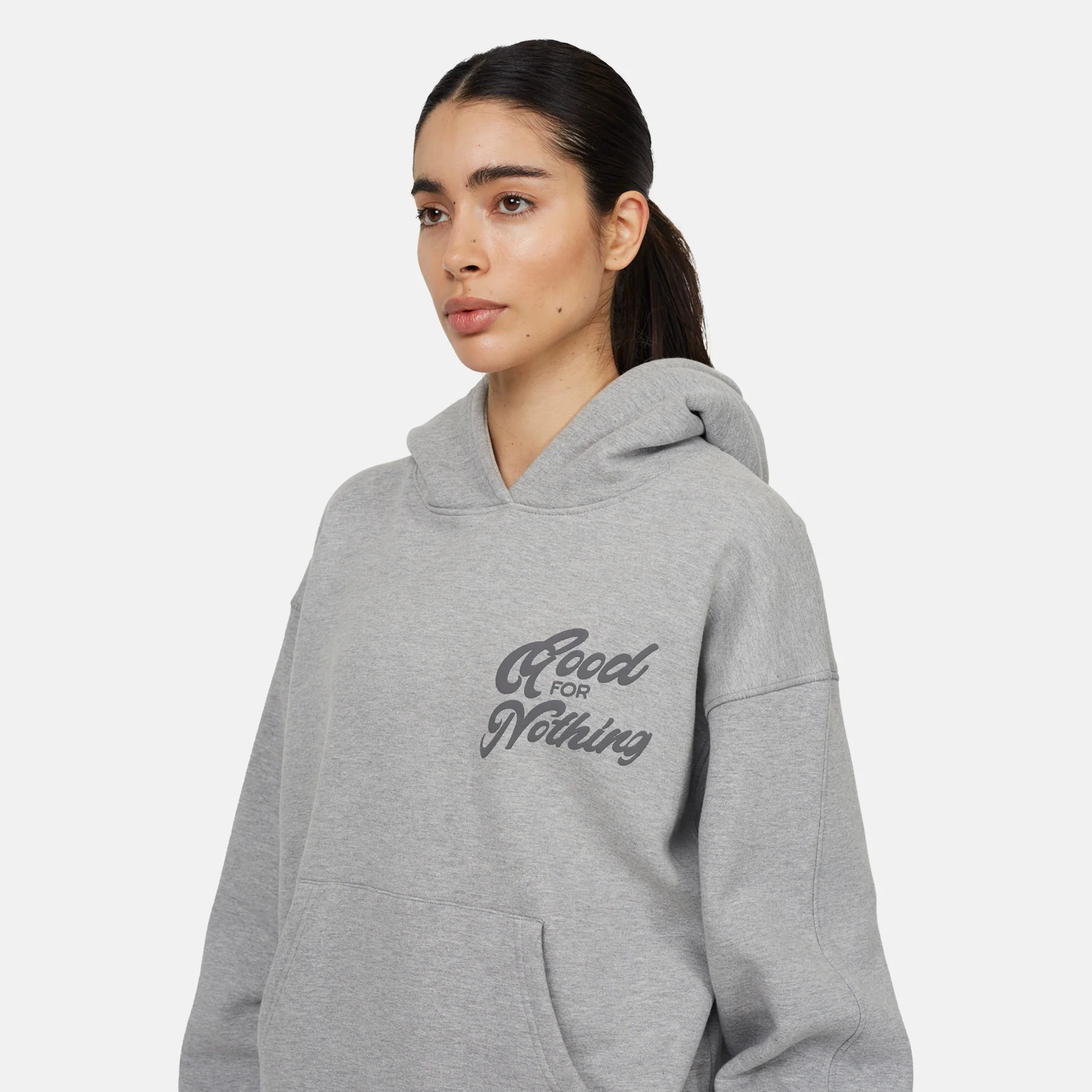 Authentic Grey Marl Hoodie - Image 3