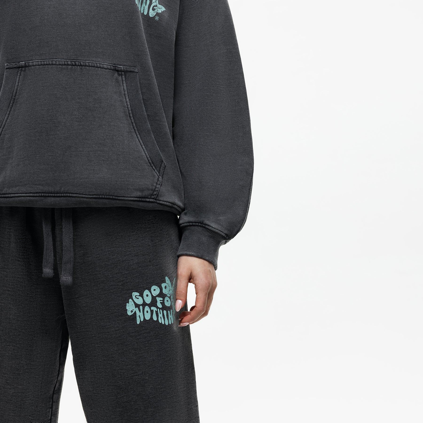 Stamp Washed Black Sweatpant - Image 4