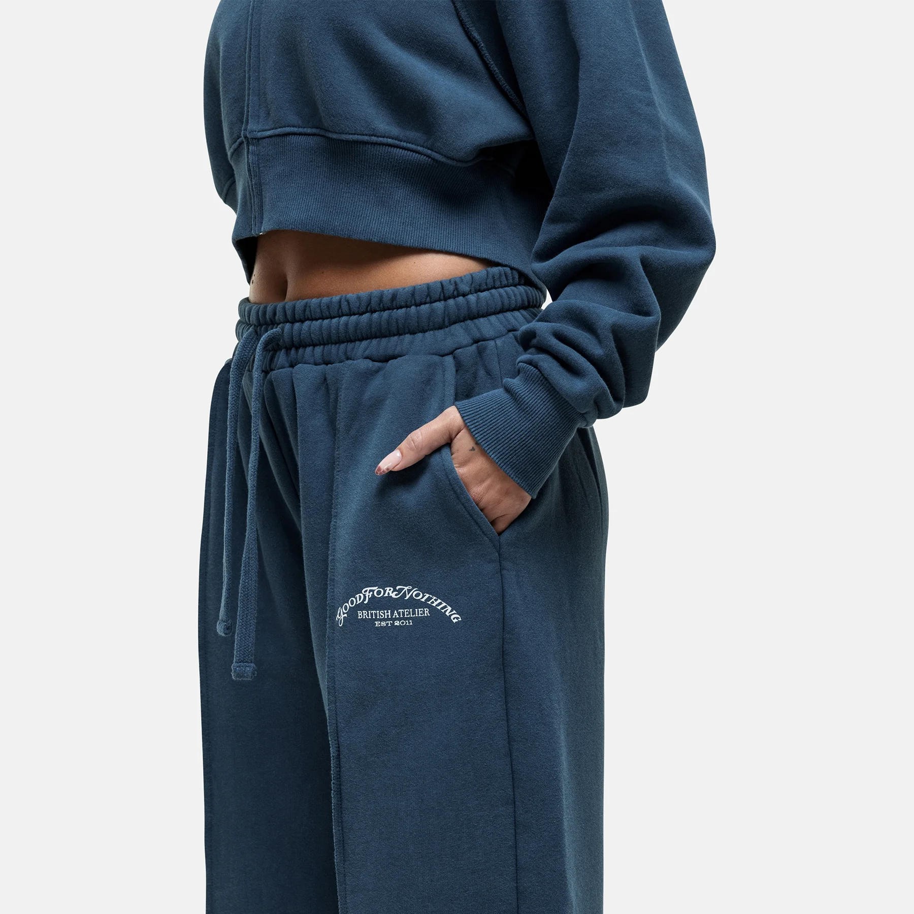 Raw Seam Vintage Blue Sweatpants - Image 3