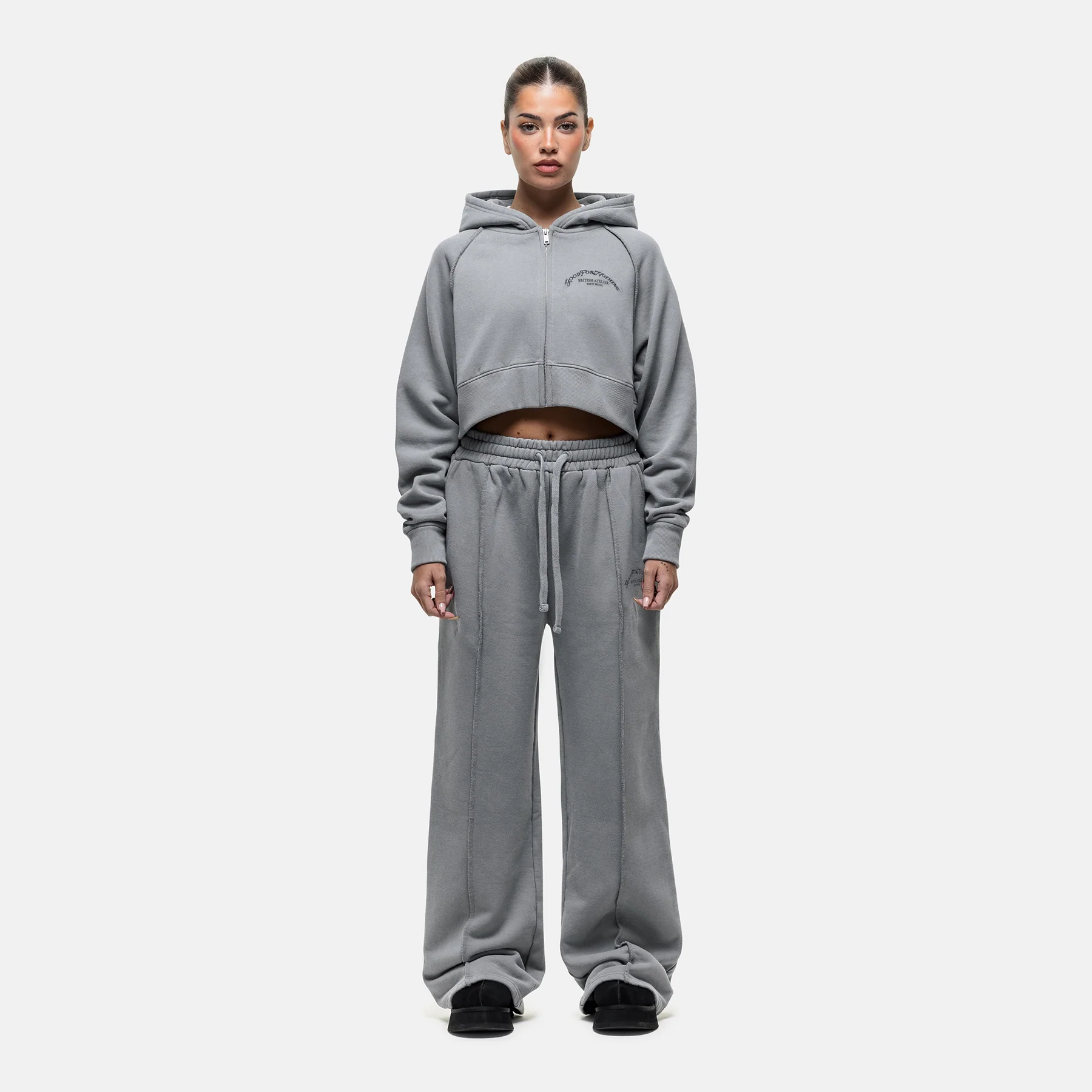 Raw Seam Washed Grey Sweatpants - Image 4