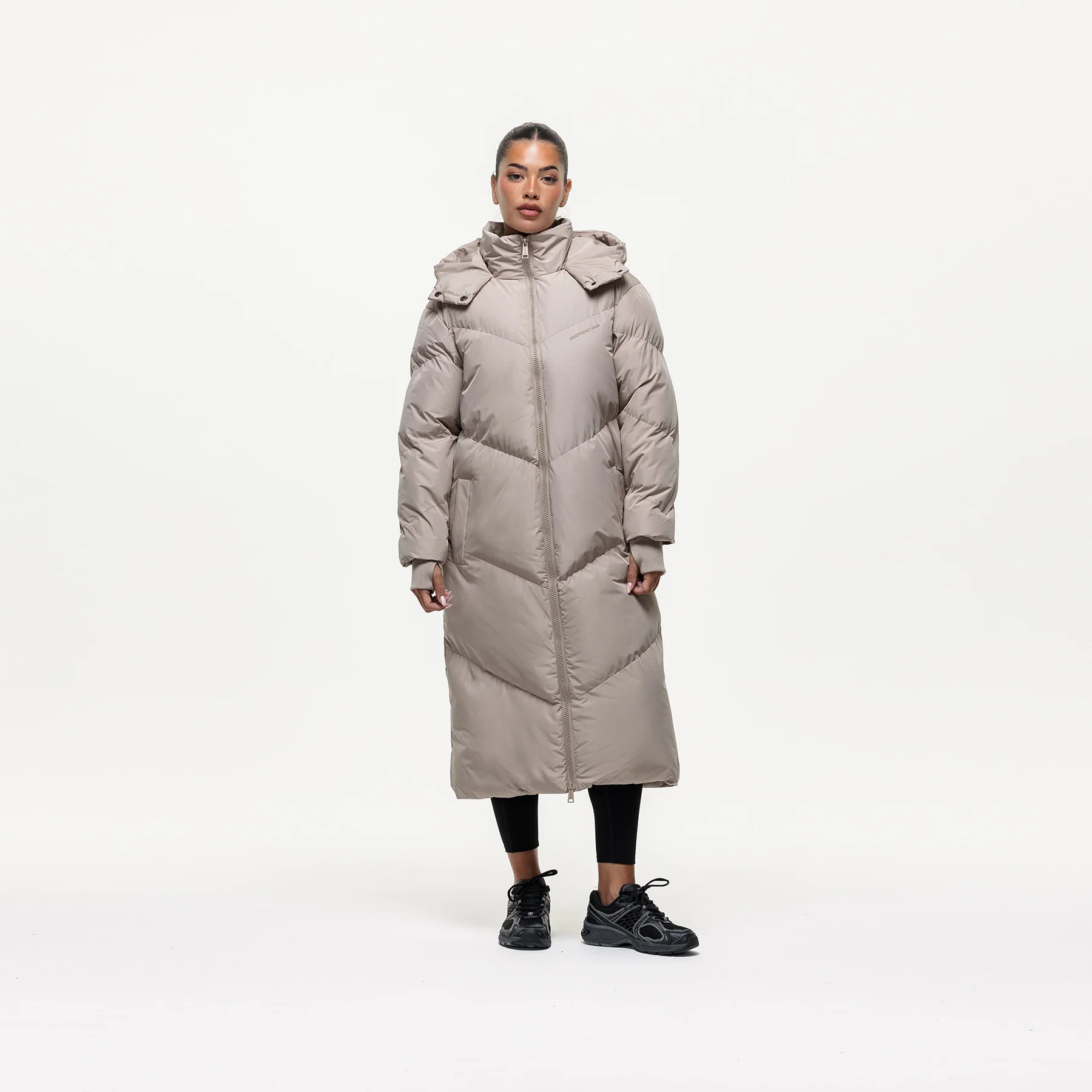 Chevron Stone Maxi Puffer Jacket - Image 3