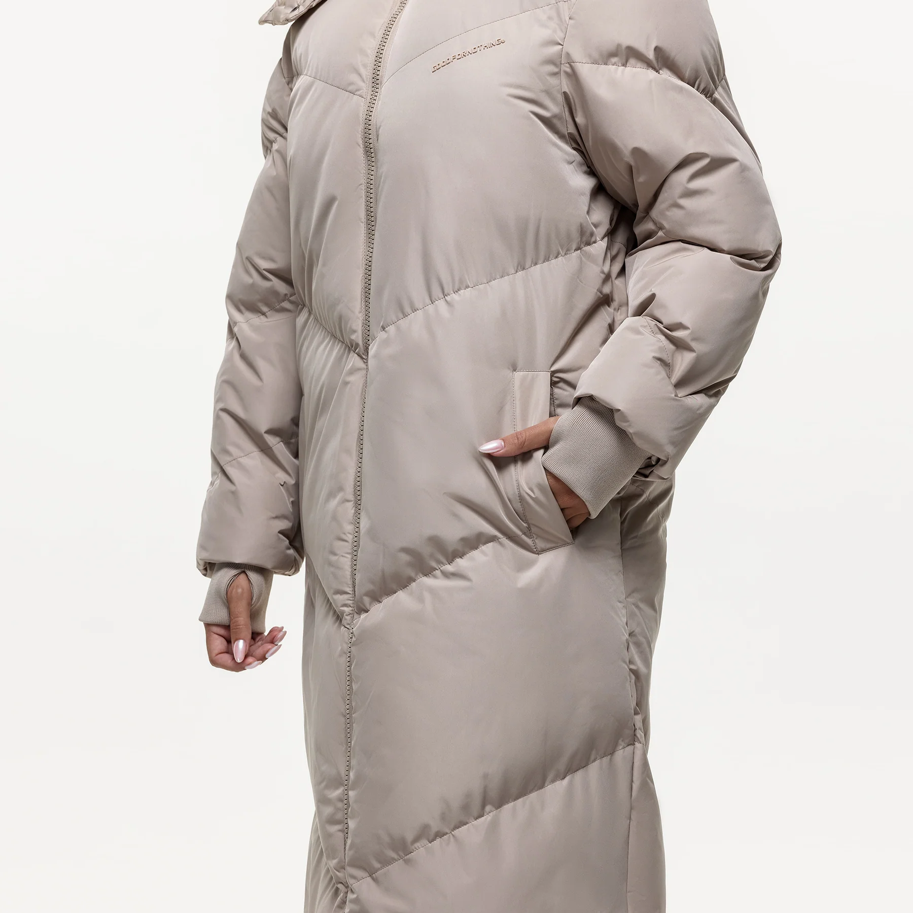 Chevron Stone Maxi Puffer Jacket - Image 5