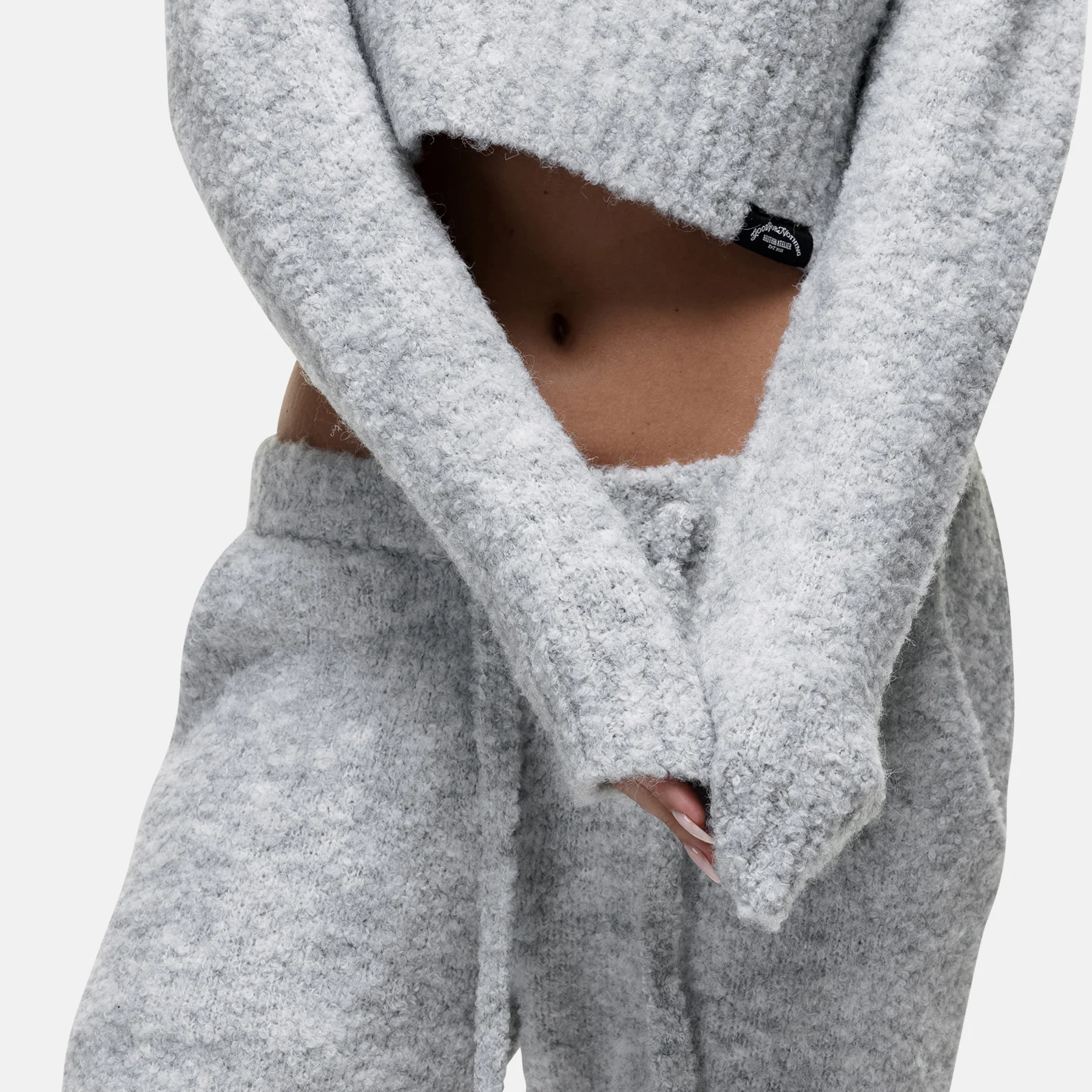 Cozy Boucle Knitwear Grey Crew - Image 3