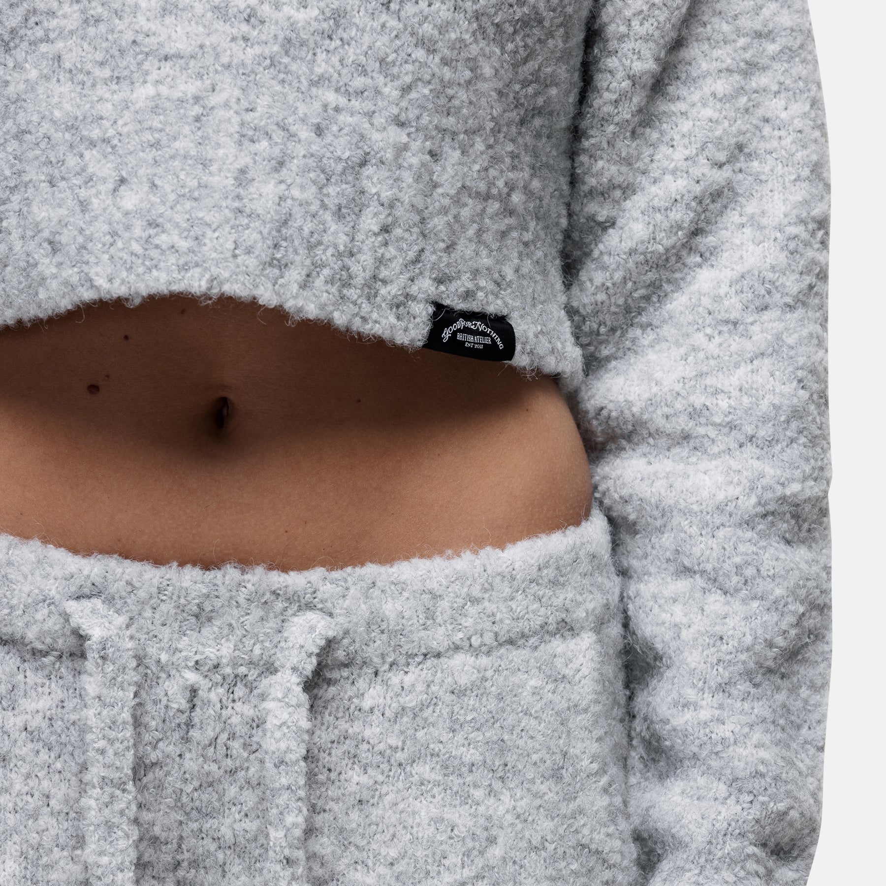 Cozy Boucle Knitwear Grey Crew - Image 5