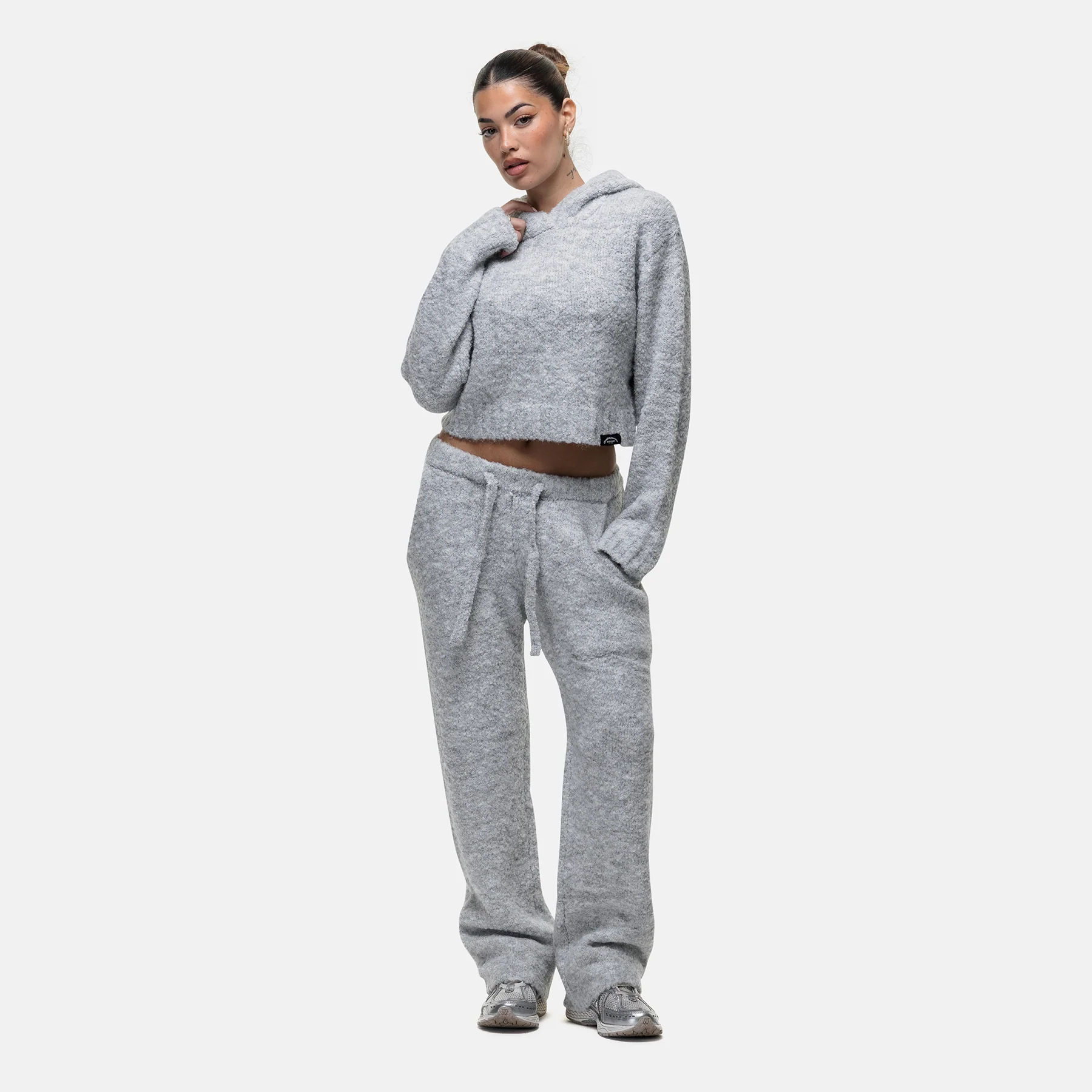 Cozy Boucle Knitwear Grey Pants - Image 4