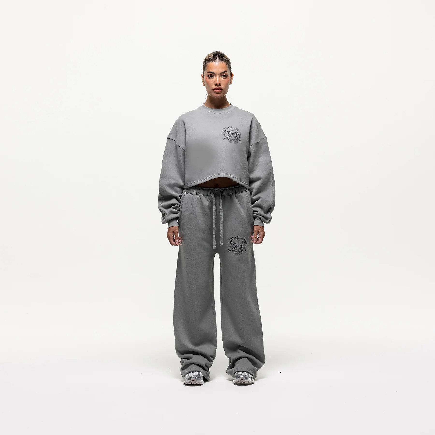 Renaissance Cropped Grey Sweatshirt - Image 3