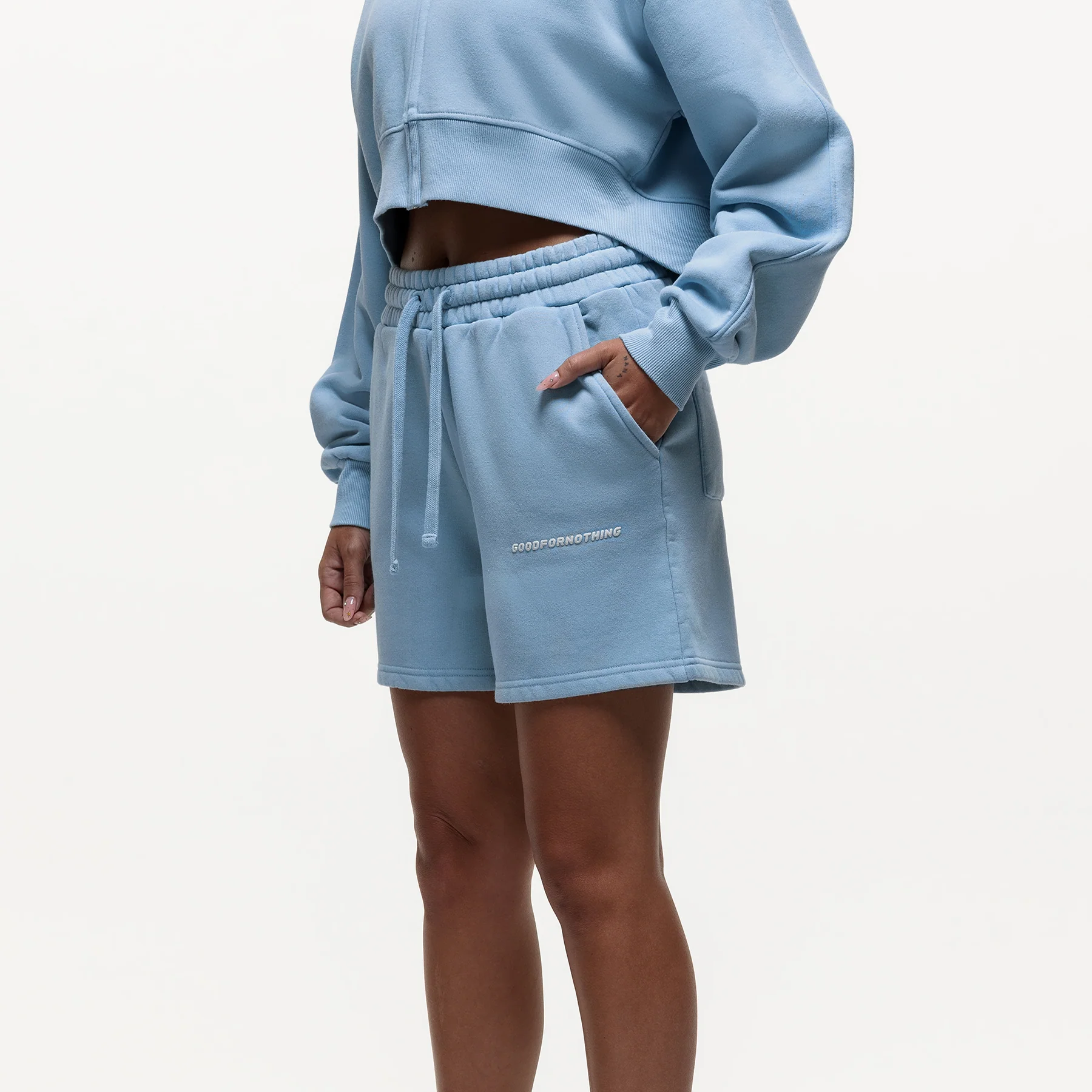 Vintage Washed Powder Blue Shorts - Image 3