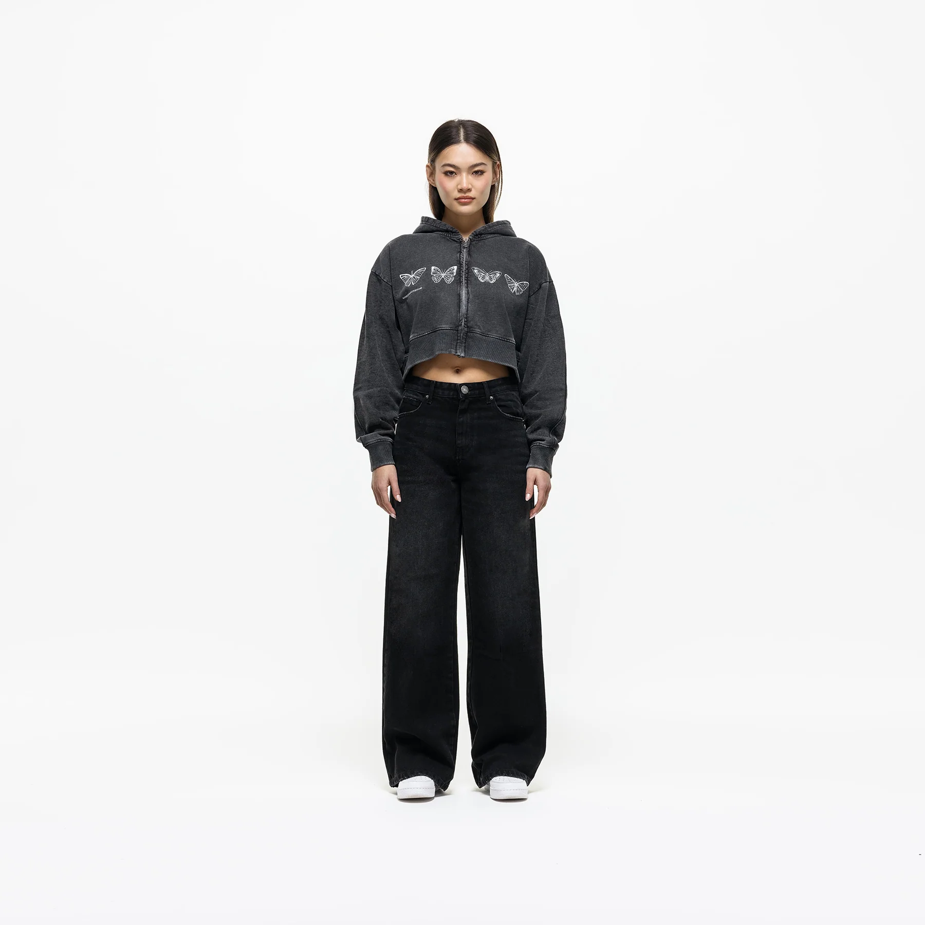 Metamorphosis Washed Black Zip Hoodie (Final Sale) - Image 5