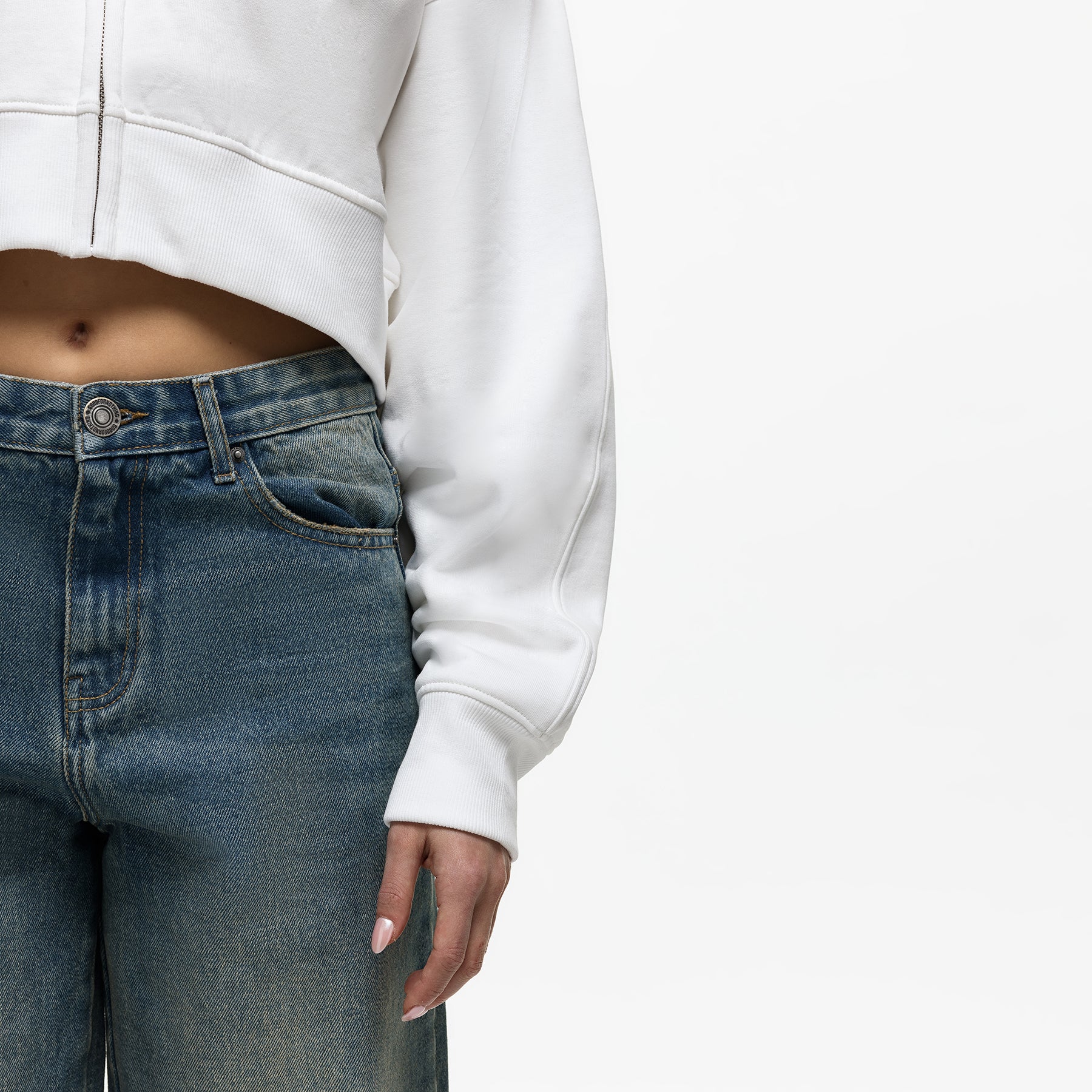 Metamorphosis White Zip Hoodie (Final Sale) - Image 4