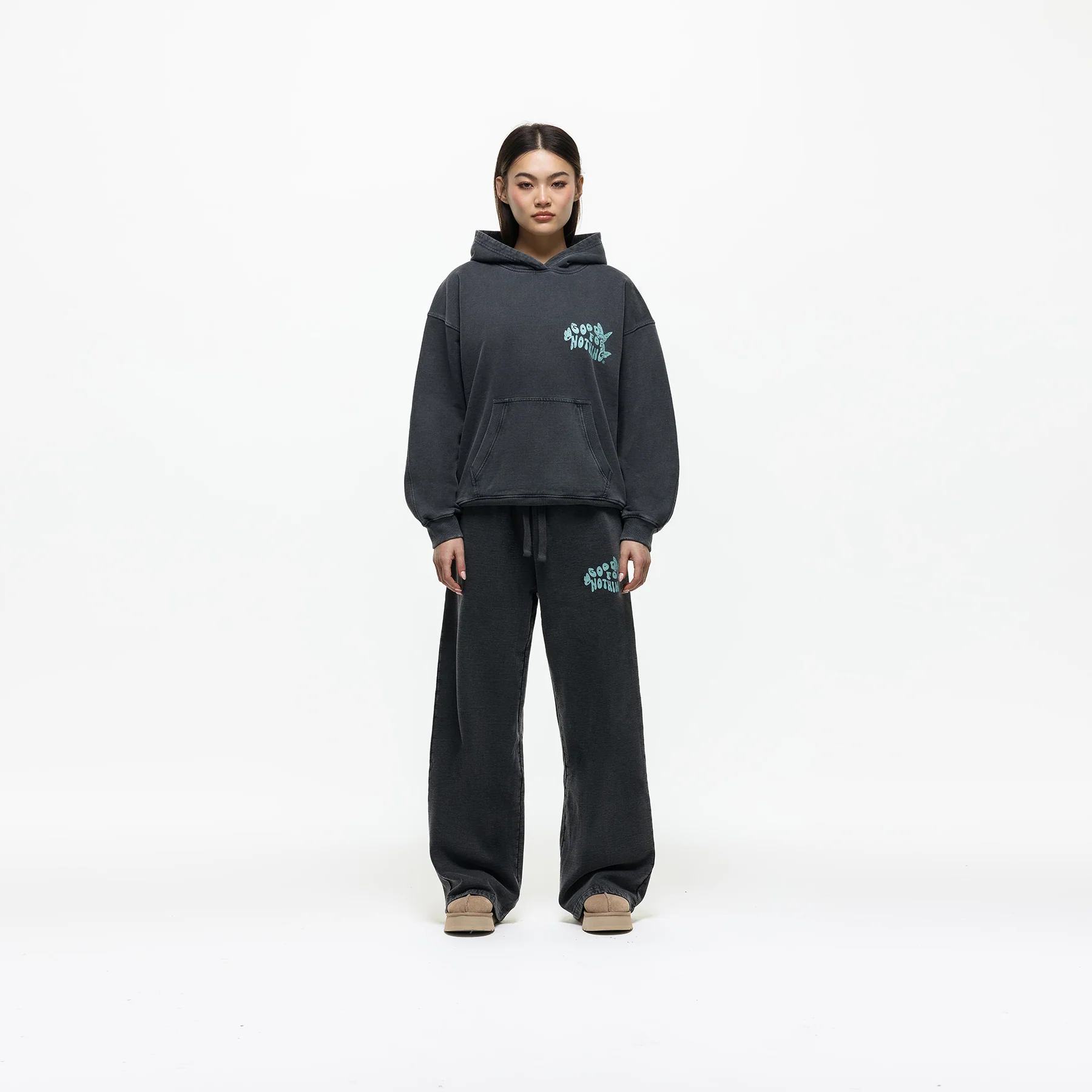 Stamp Washed Black Hoodie (Final Sale) - Image 3