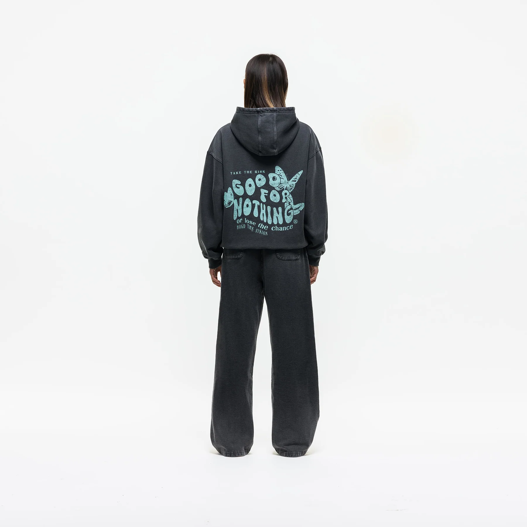 Stamp Washed Black Hoodie (Final Sale) - Image 4