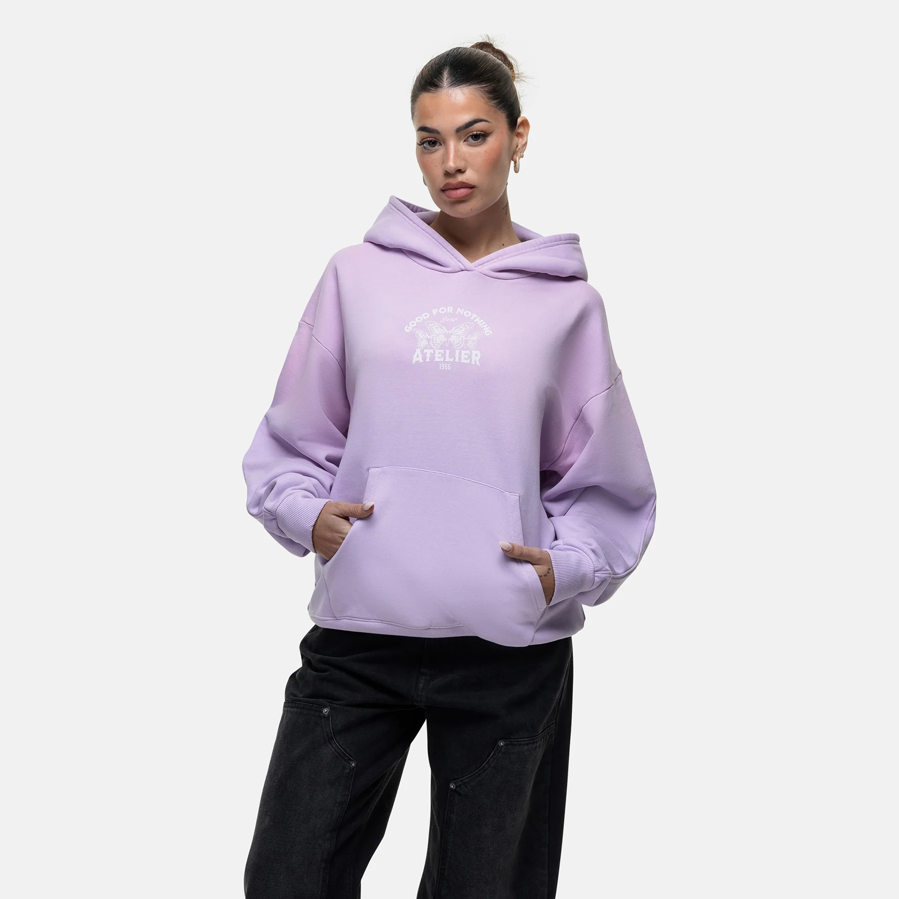 Vintage 1986 Faded Lilac Hoodie - Image 4