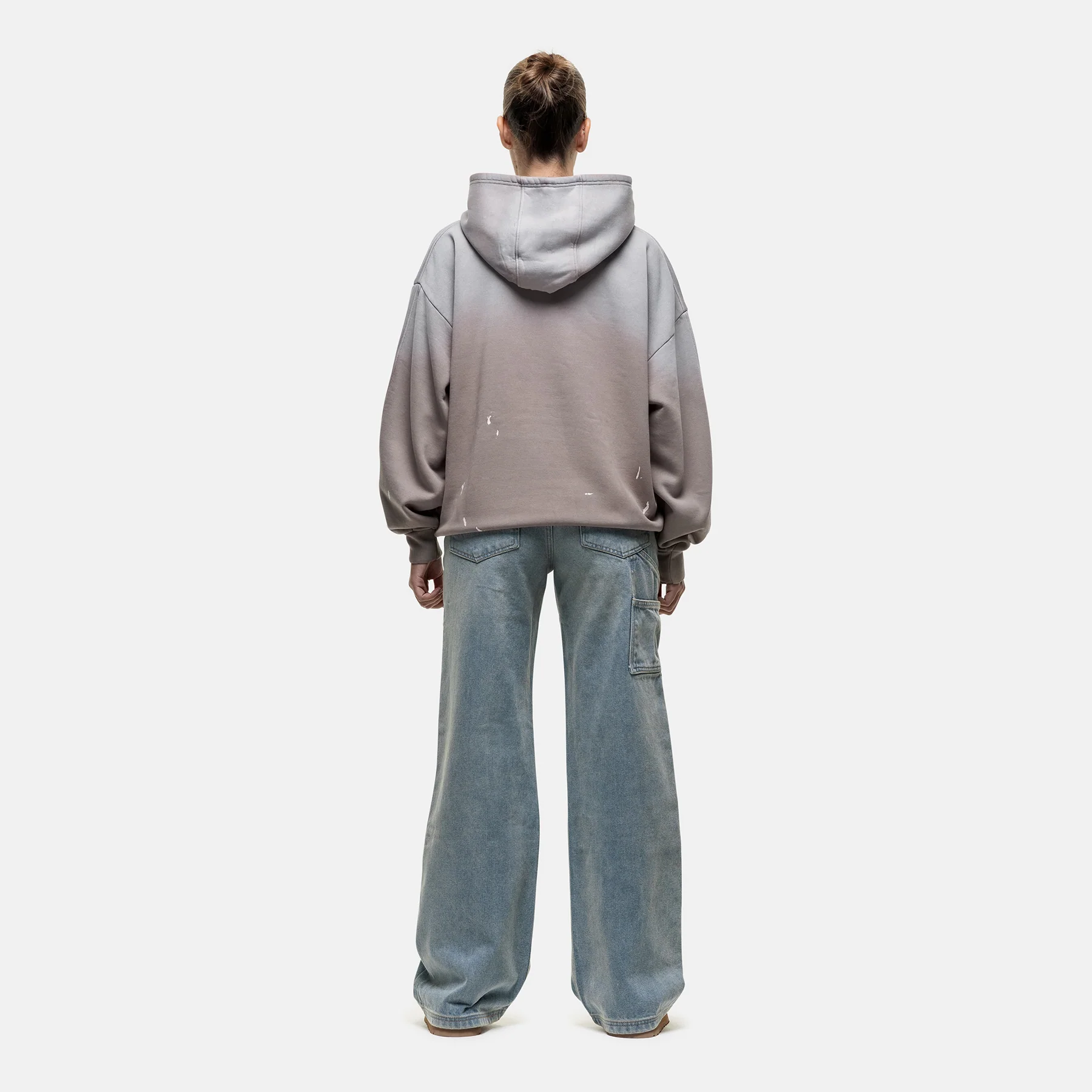 Abrade Taupe Sprayed Hoodie - Image 3