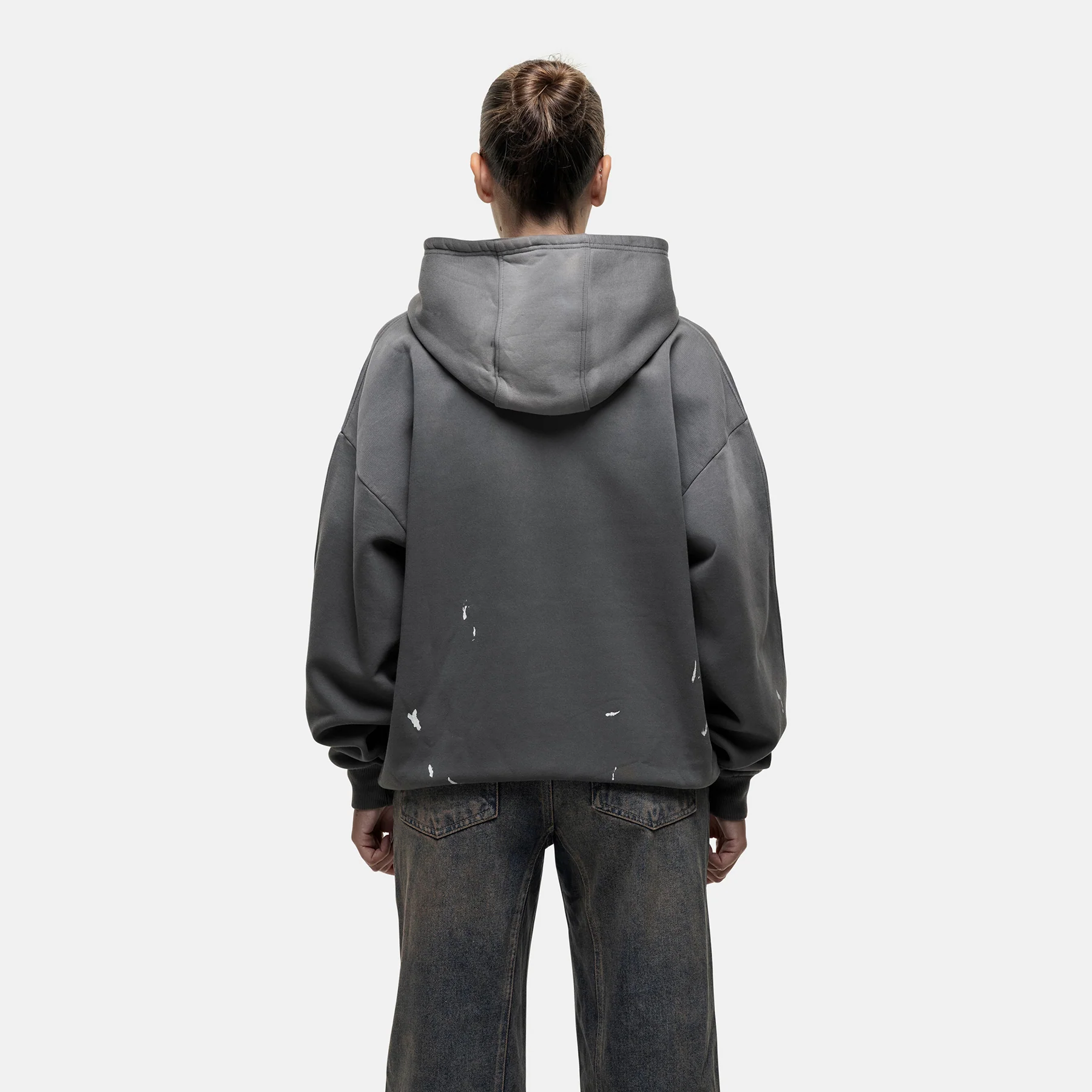 Abrade Grey Sprayed Hoodie - Image 7