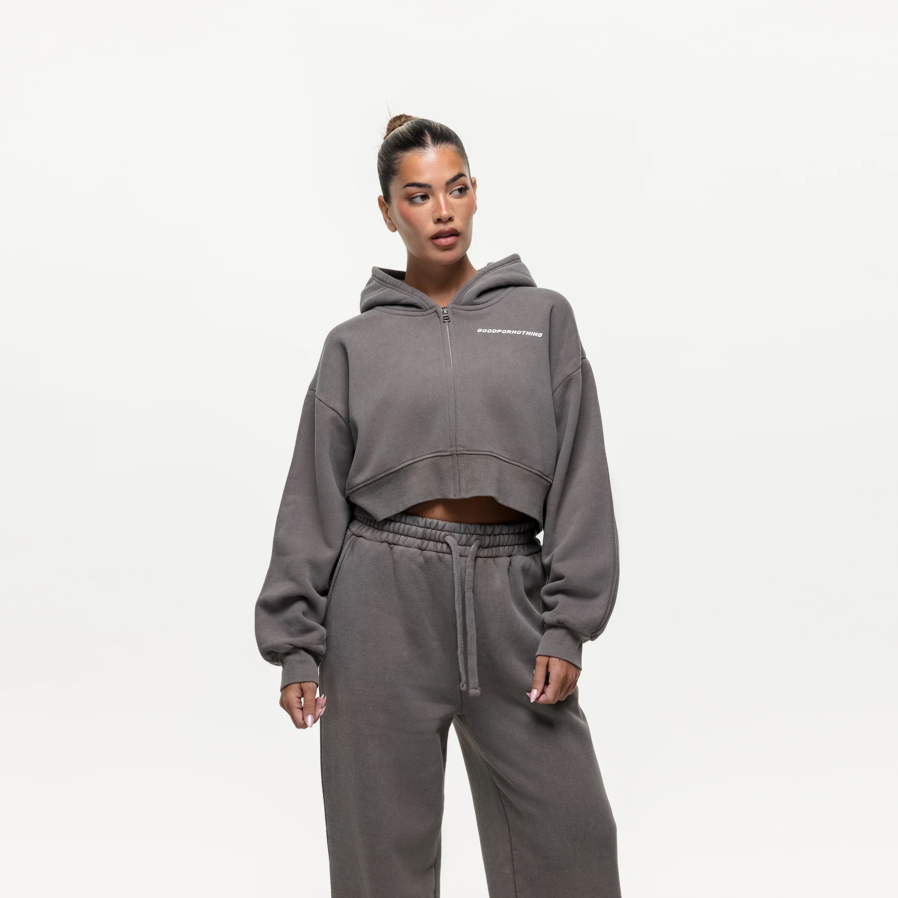 Vintage Washed Walnut Zip Hoodie - Image 5