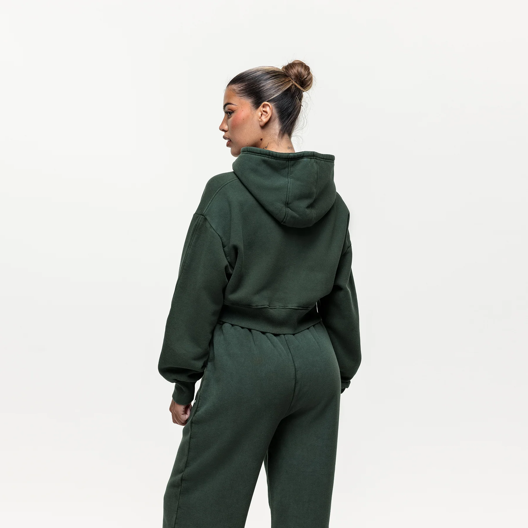 Vintage Washed Green Zip Hoodie - Image 2