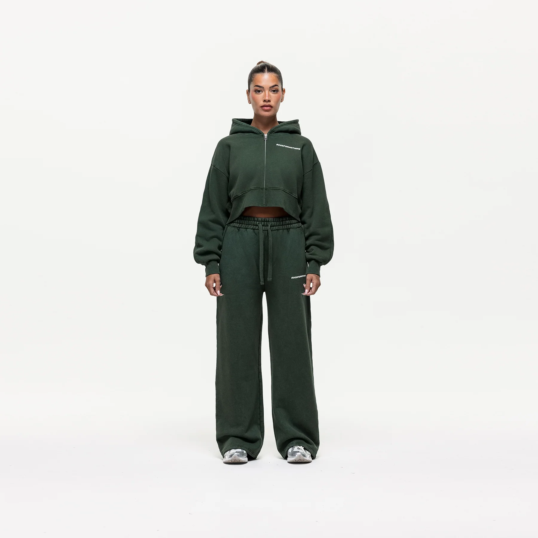Vintage Washed Green Zip Hoodie - Image 3