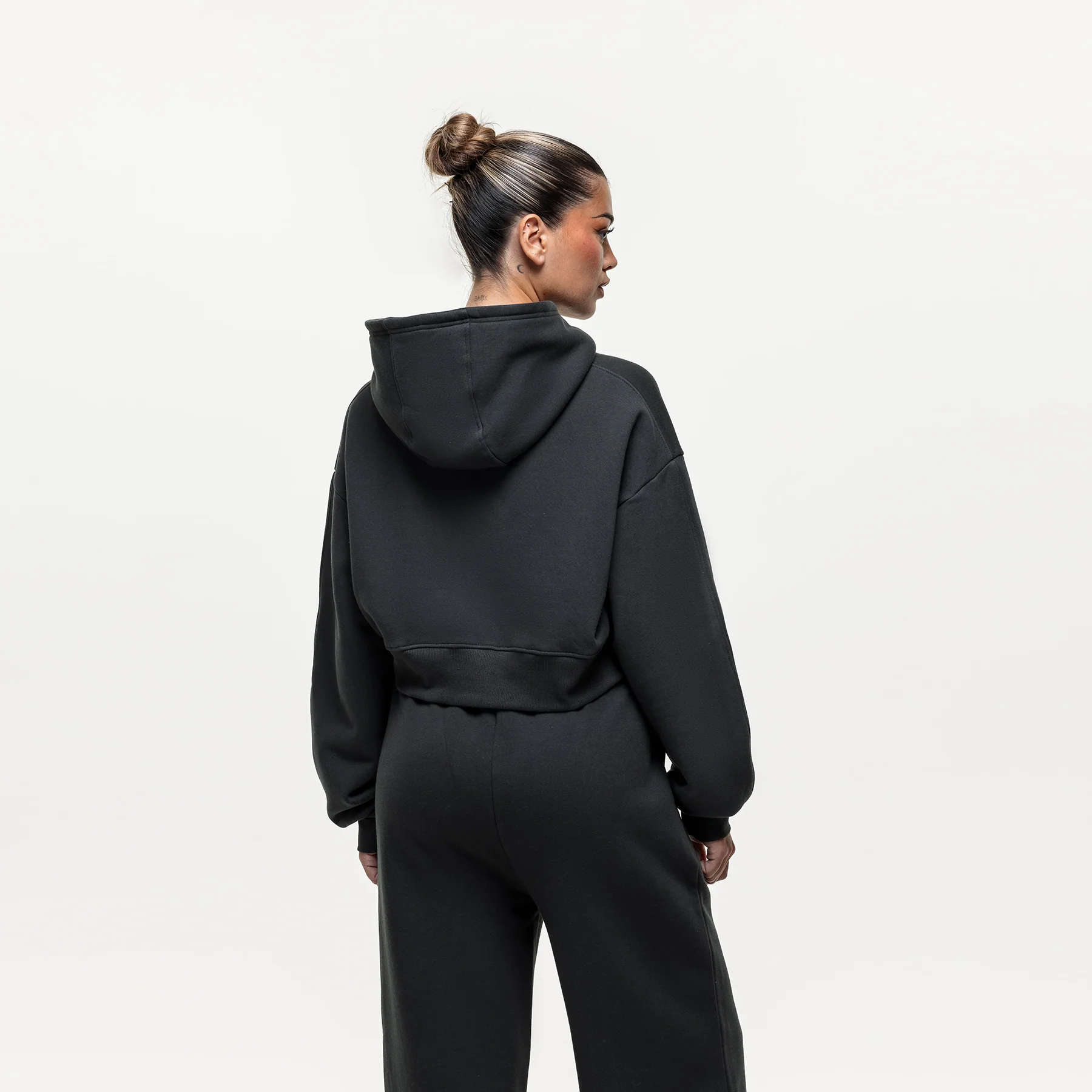 Vintage Onyx Black Zip Hoodie - Image 2