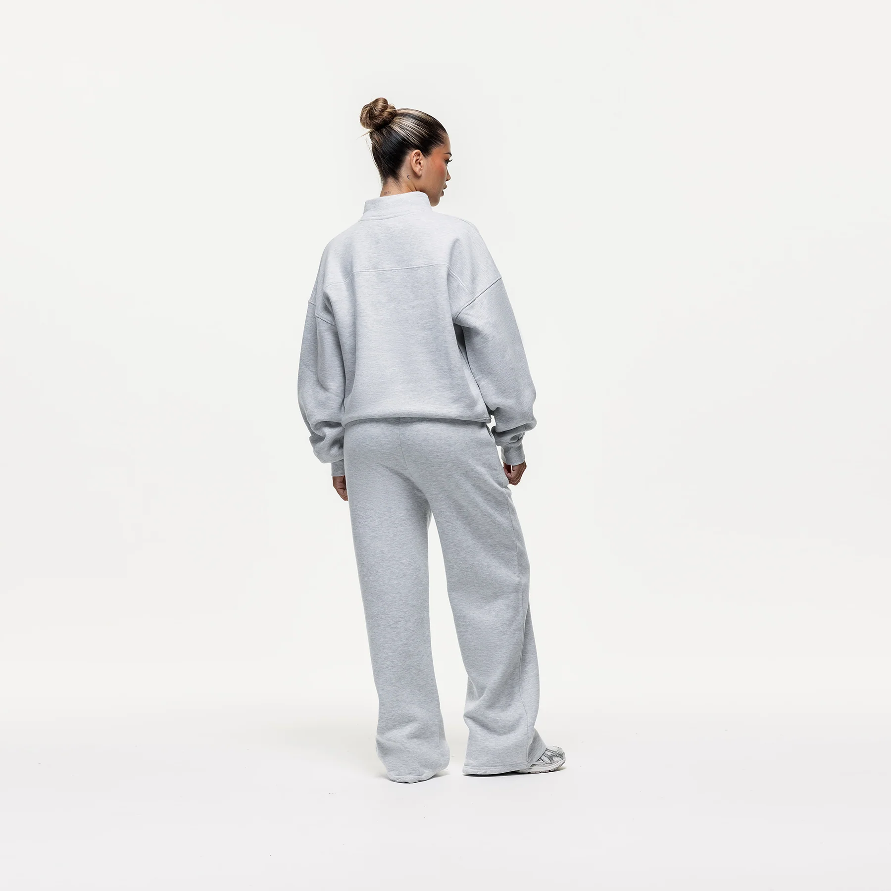 Vintage Grey Marl Funnel Zip Sweat - Image 6