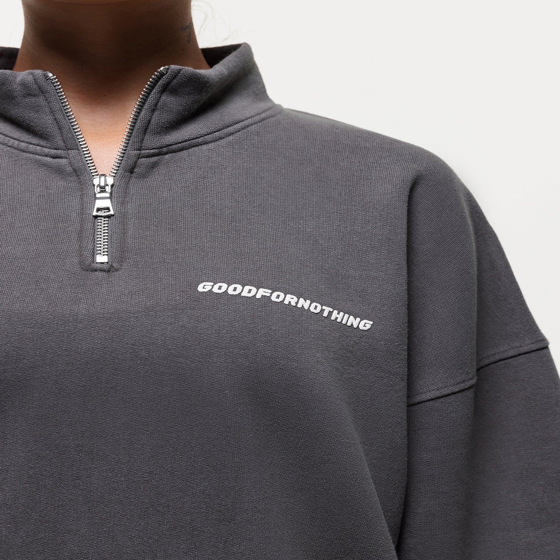 Gunmetal Grey Quarter Zip Sweatshirt - Image 3