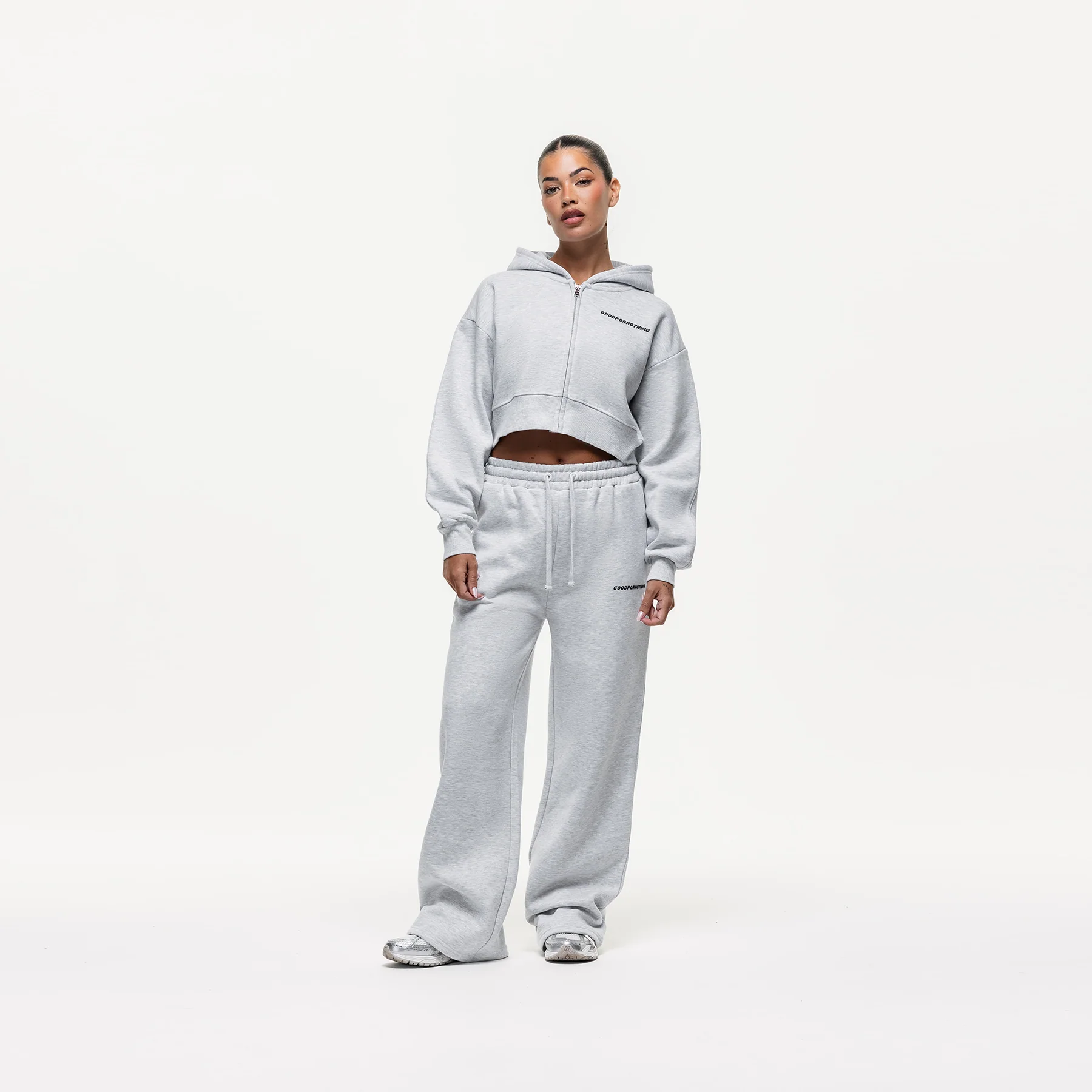 Vintage Grey Marl Zip Hoodie - Image 6