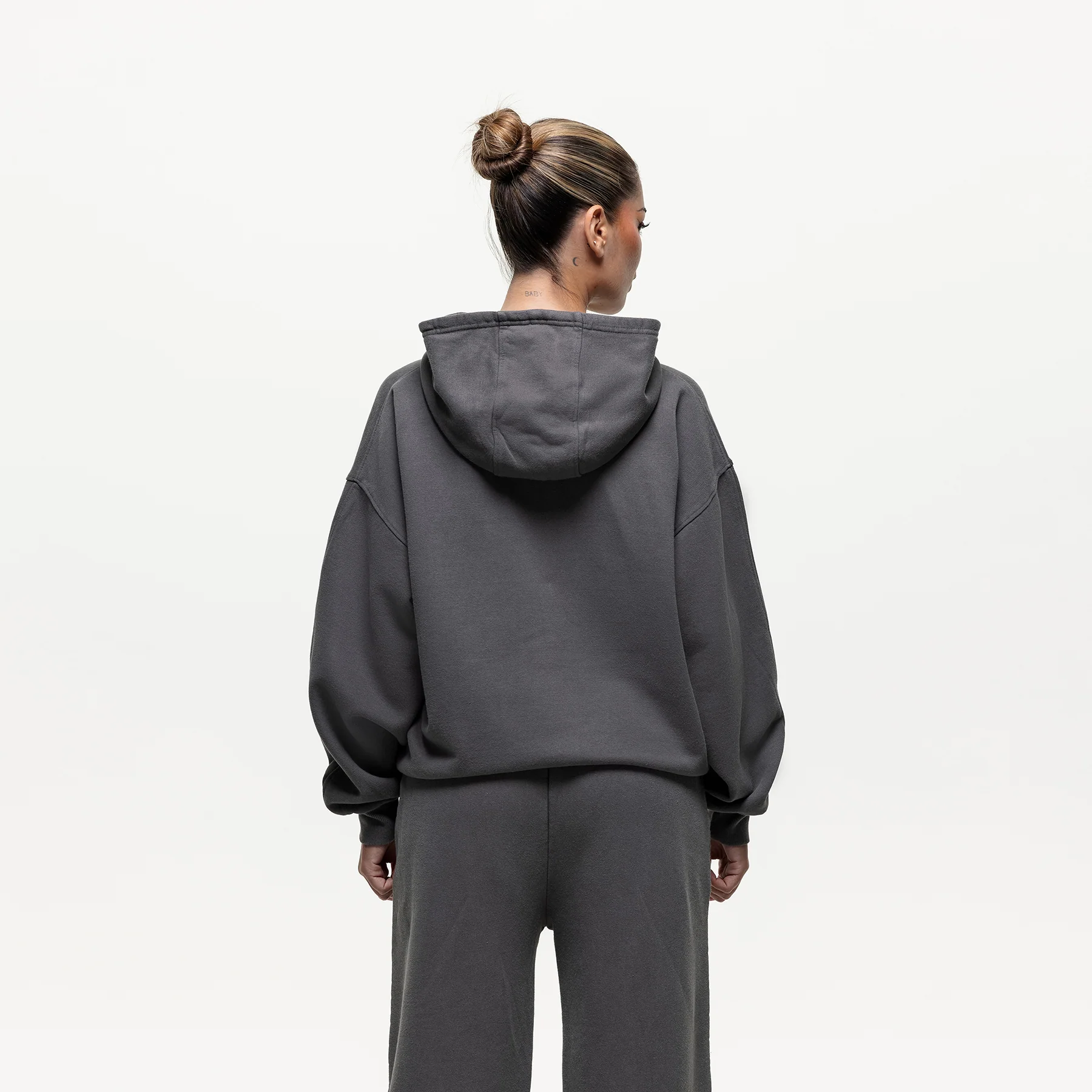 Vintage Washed Grey Hoodie - Image 2