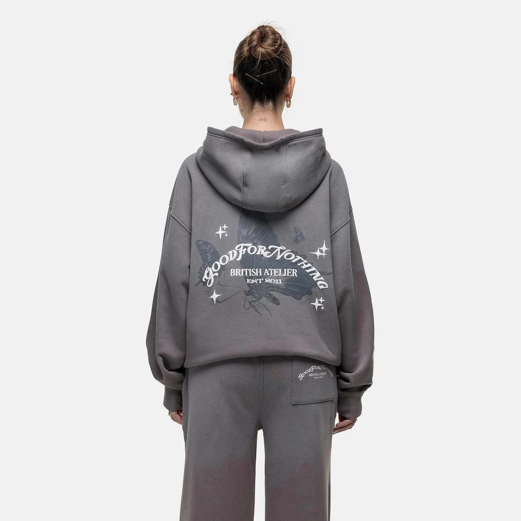 Liberty Washed Grey Hoodie - Image 2
