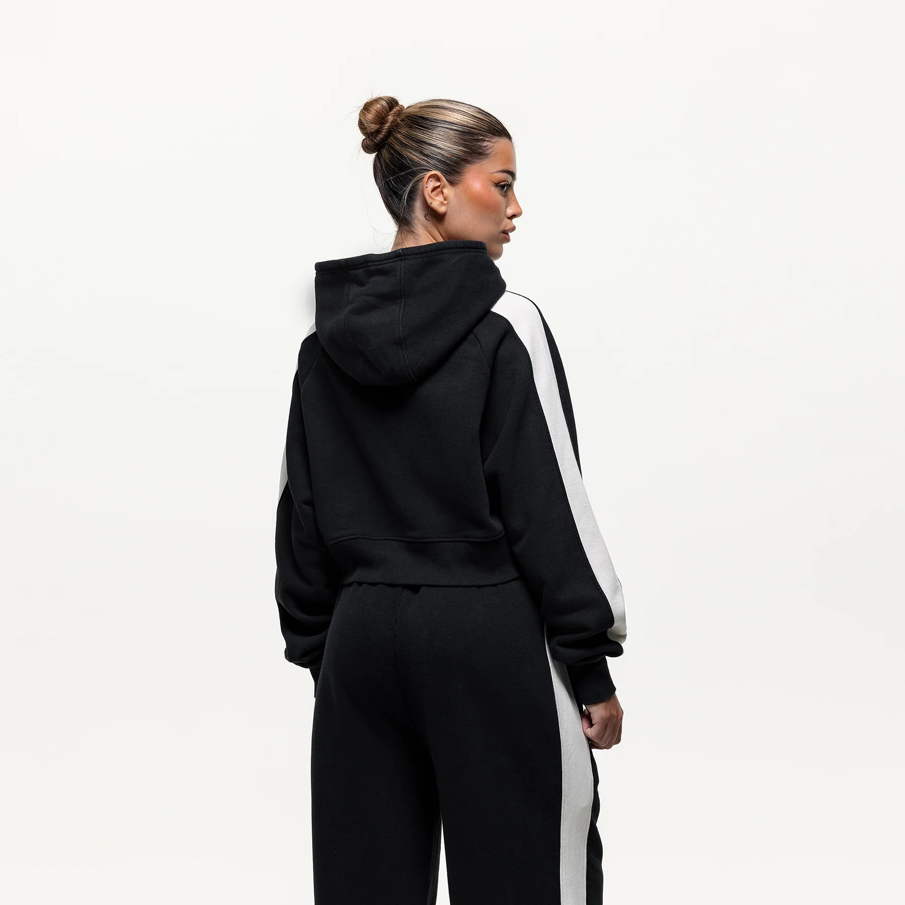 Vintage Track Black Zip Hoodie (Final Sale) - Image 2