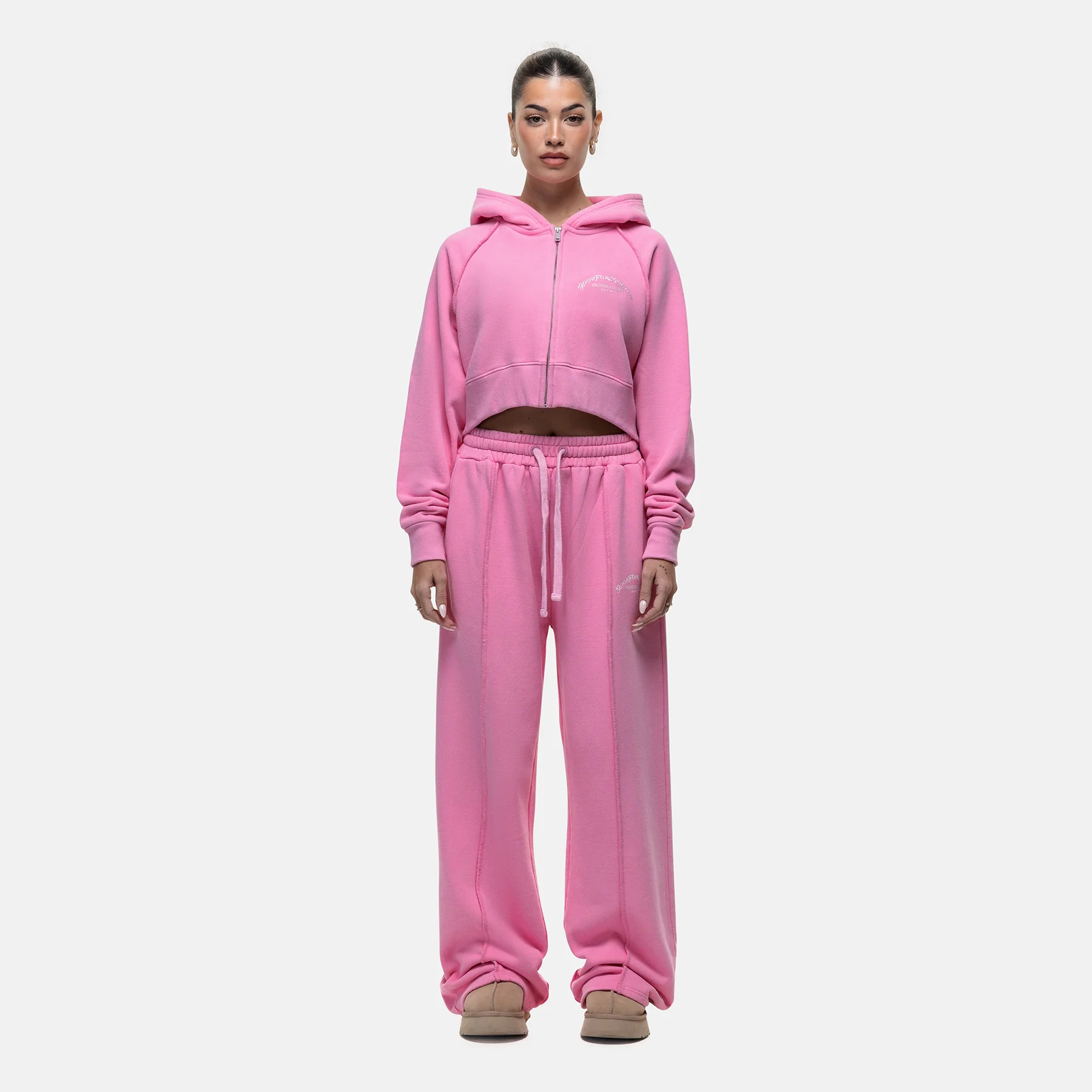 Raw Seam Washed Pink Zip Hoodie - Image 4