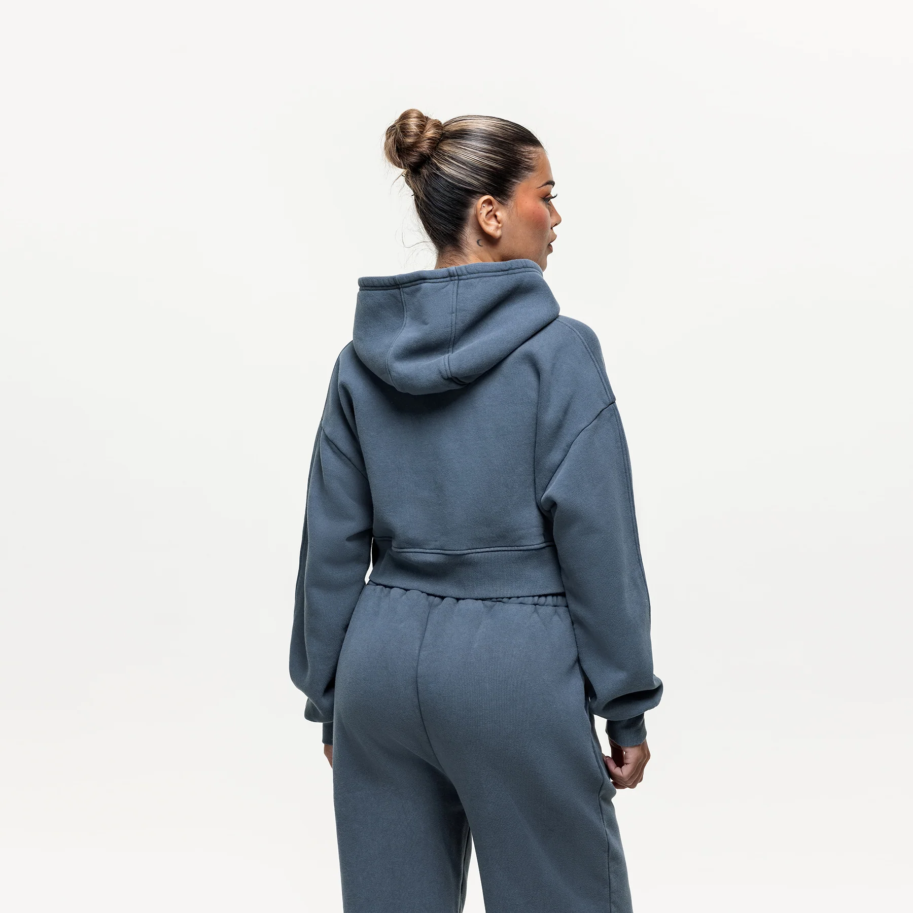 Vintage Washed Blue Zip Hoodie - Image 4