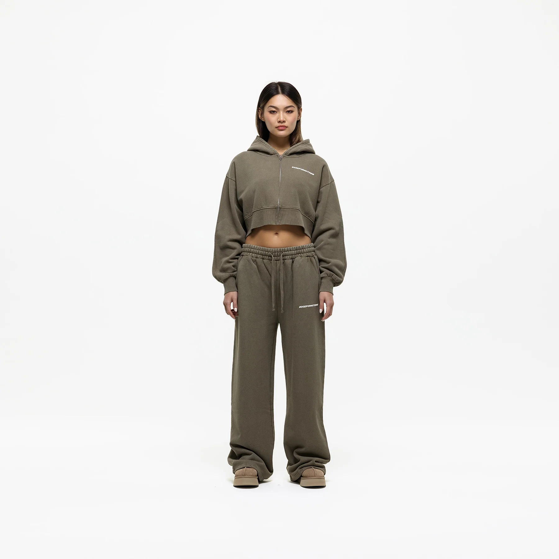 Vintage Washed Olive Zip Hoodie (Final Sale) - Image 3