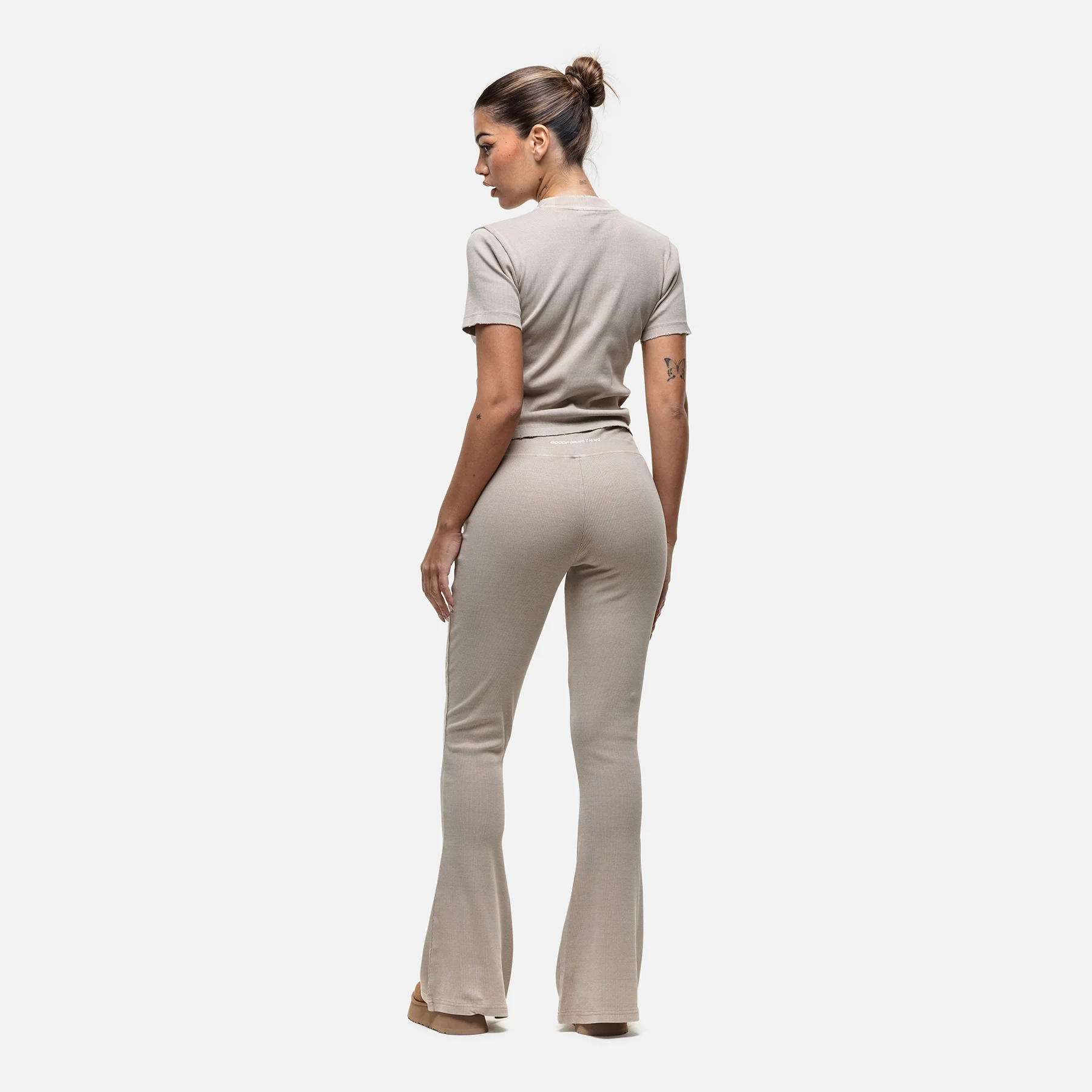 Ribbed Stone Flared Leggings - Image 3
