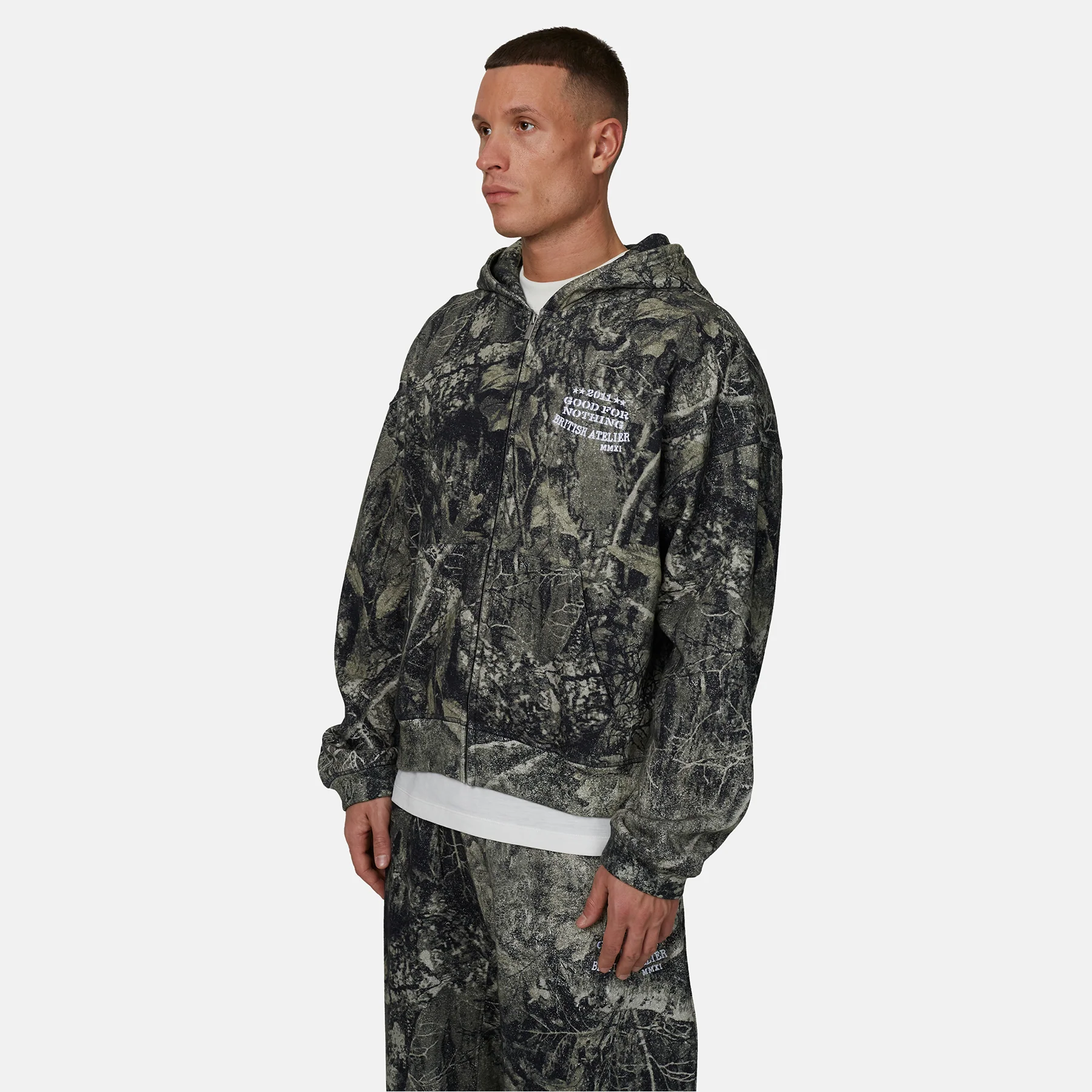 Icarus Camo Green Zip Hoodie - Image 2